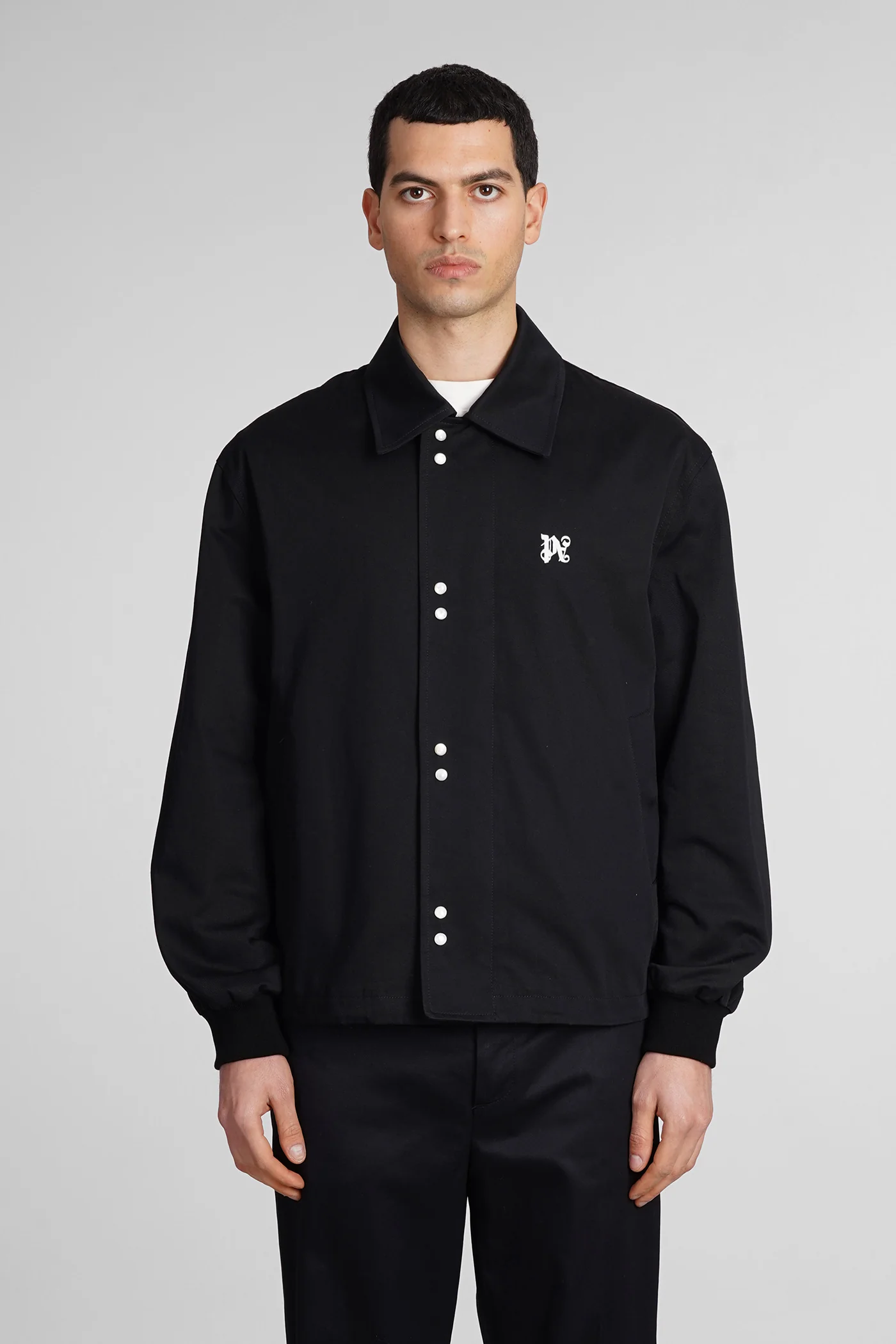 Casual jacket in black cotton