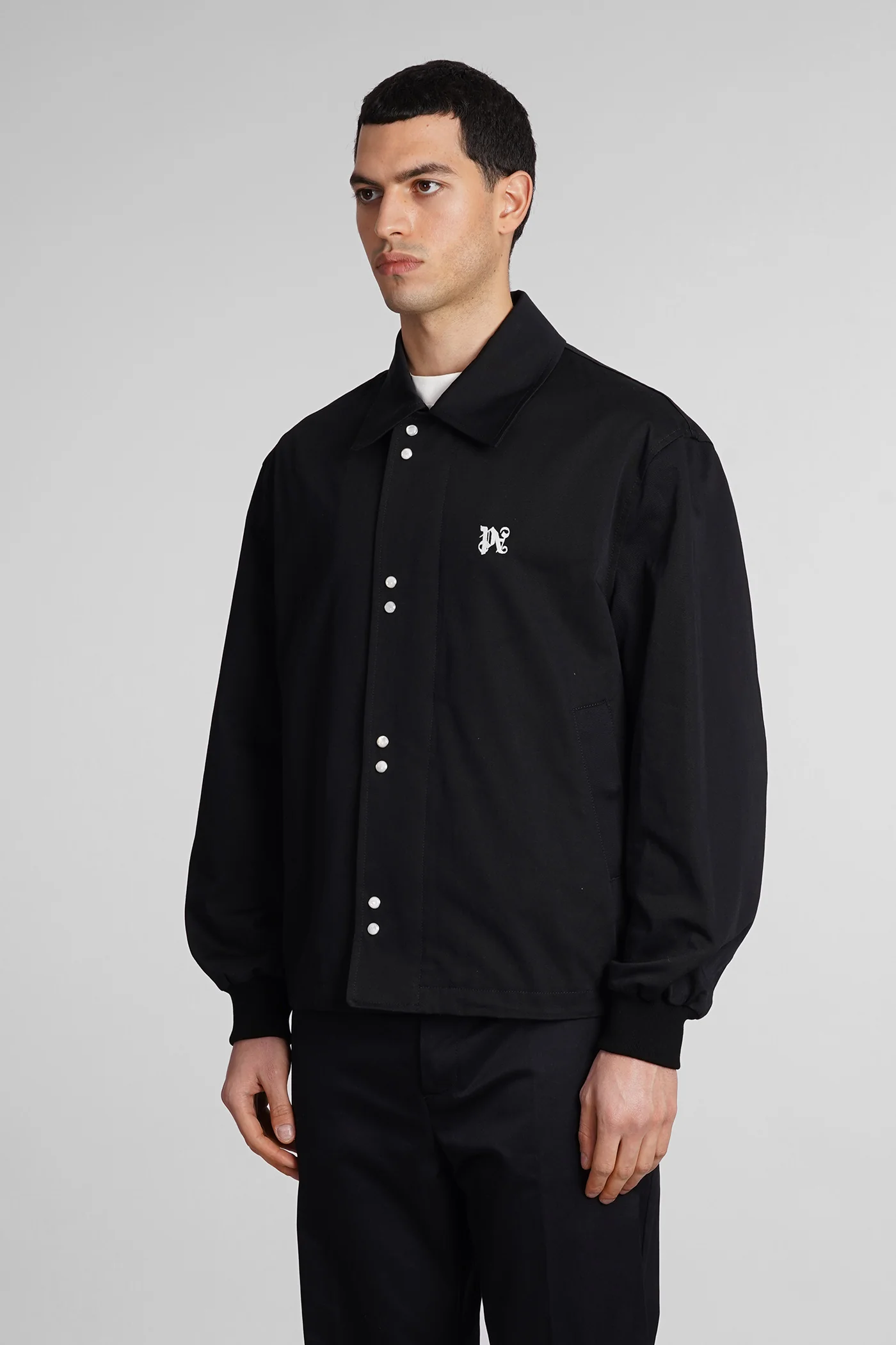 Casual jacket in black cotton - Image 4