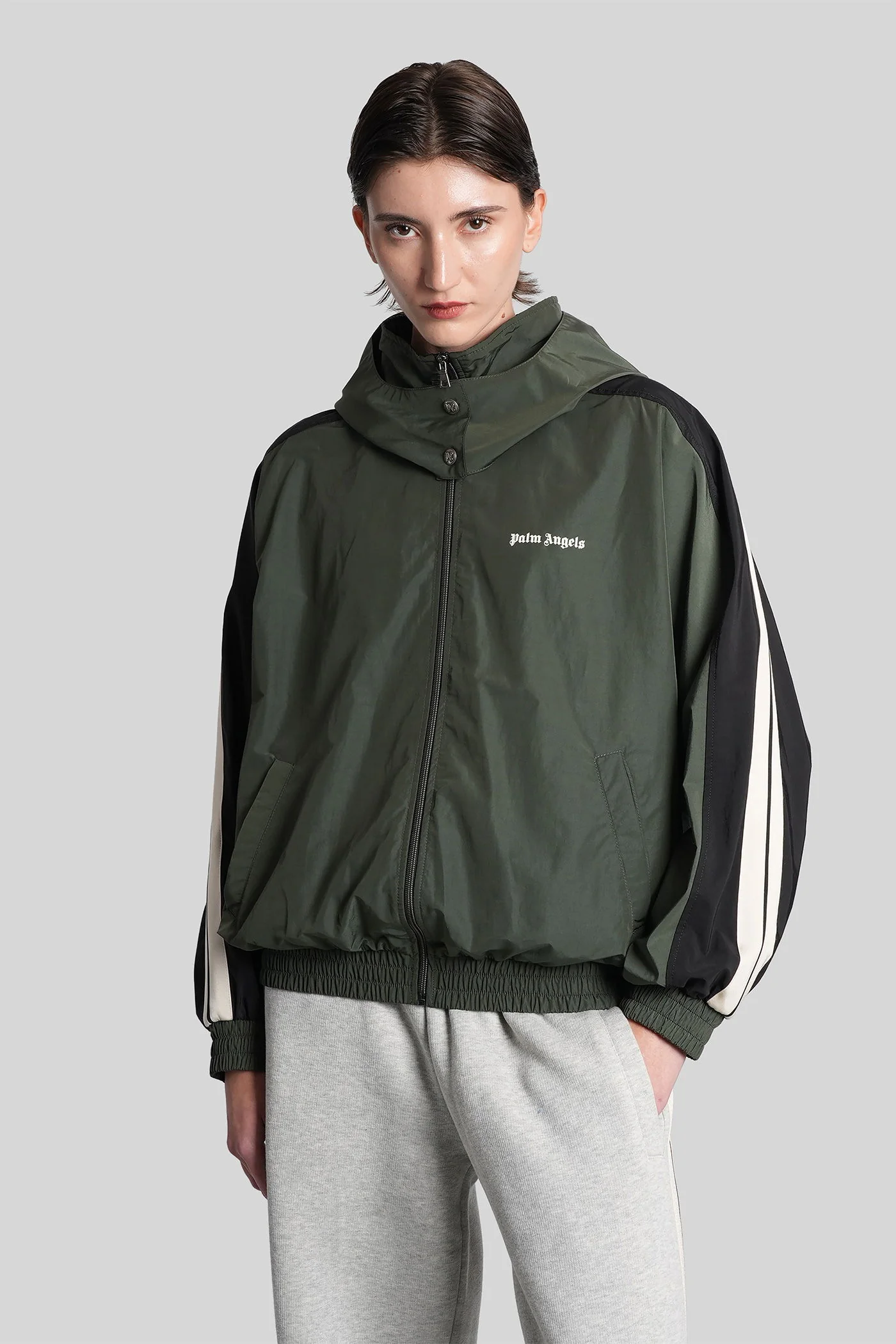 Casual jacket in green cotton