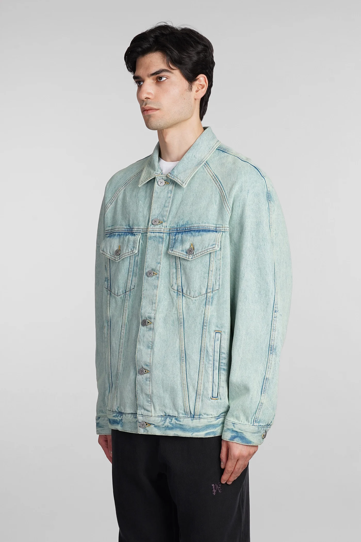 Denim Jackets in green cotton - Image 4