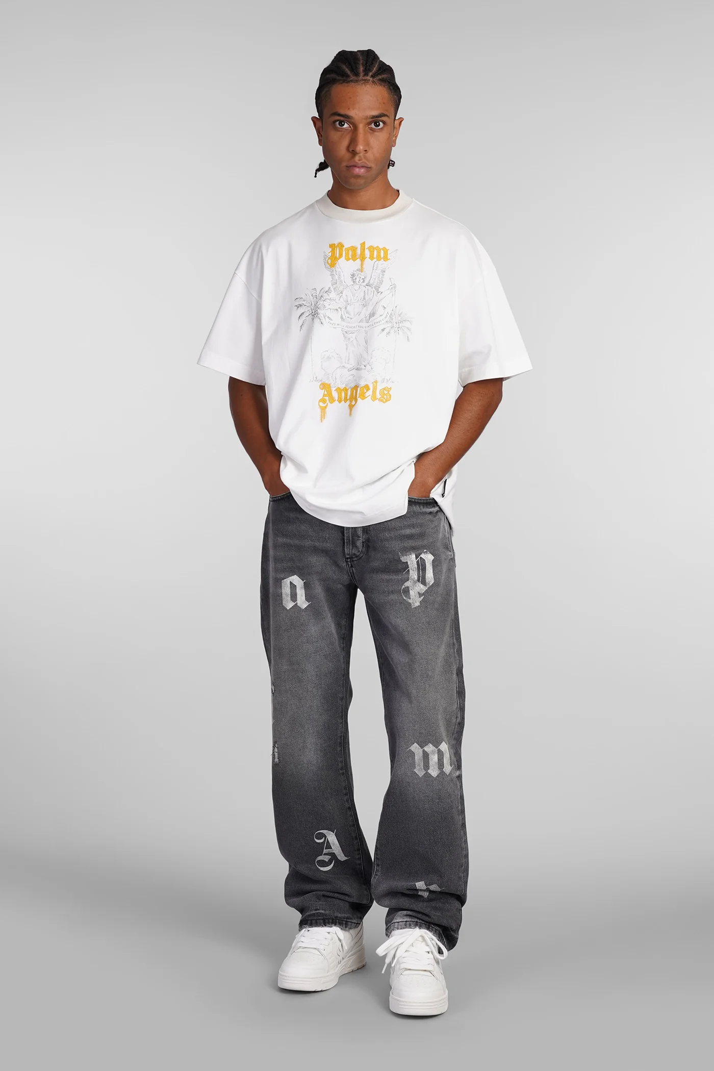 Jeans in grey cotton - Image 2