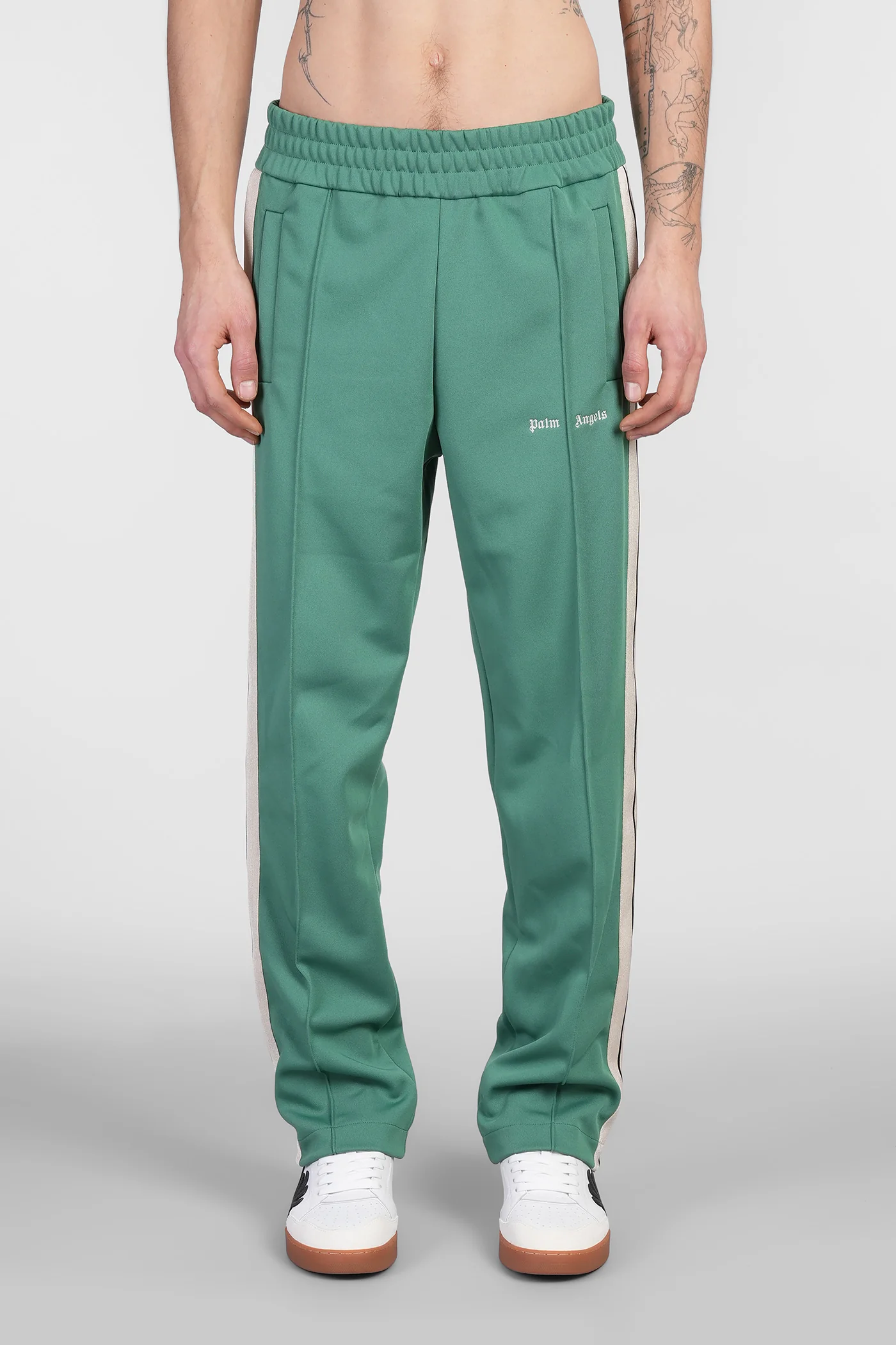 Pants in green polyester