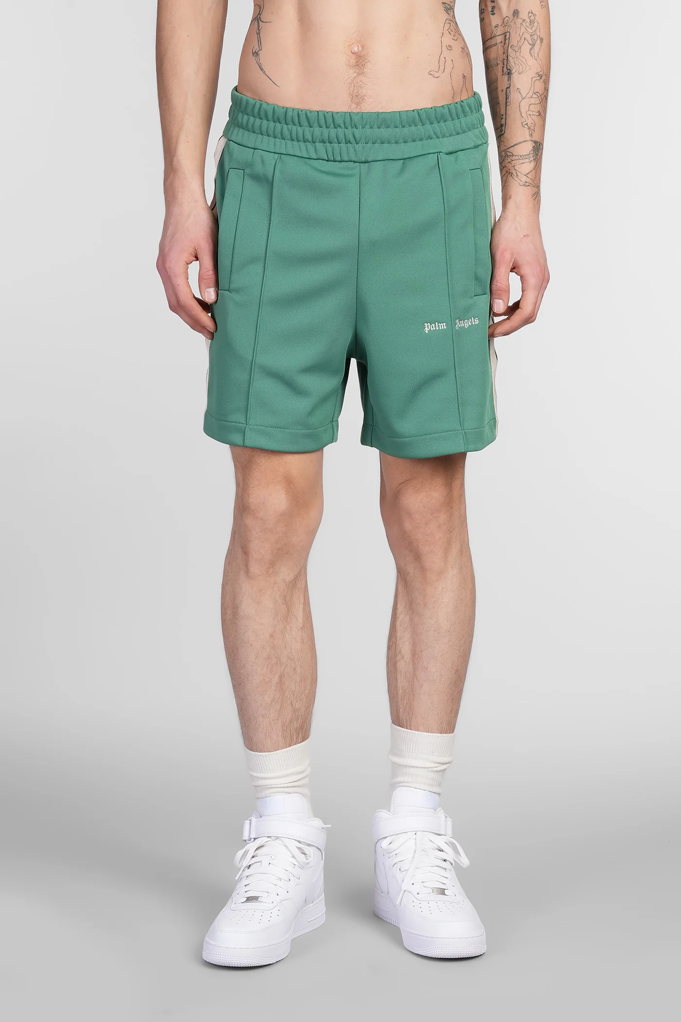 Shorts in green polyester