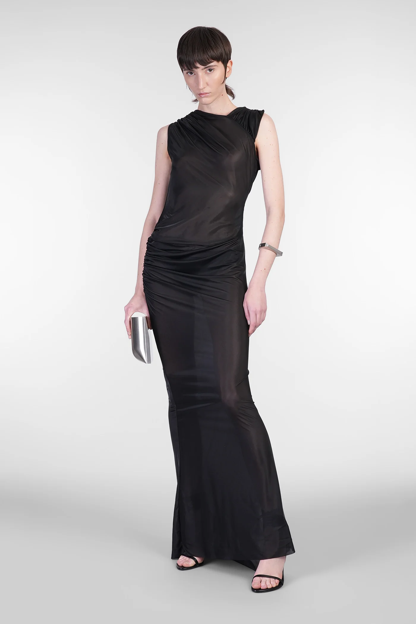 Corolla Long dress in black viscose - Image 2
