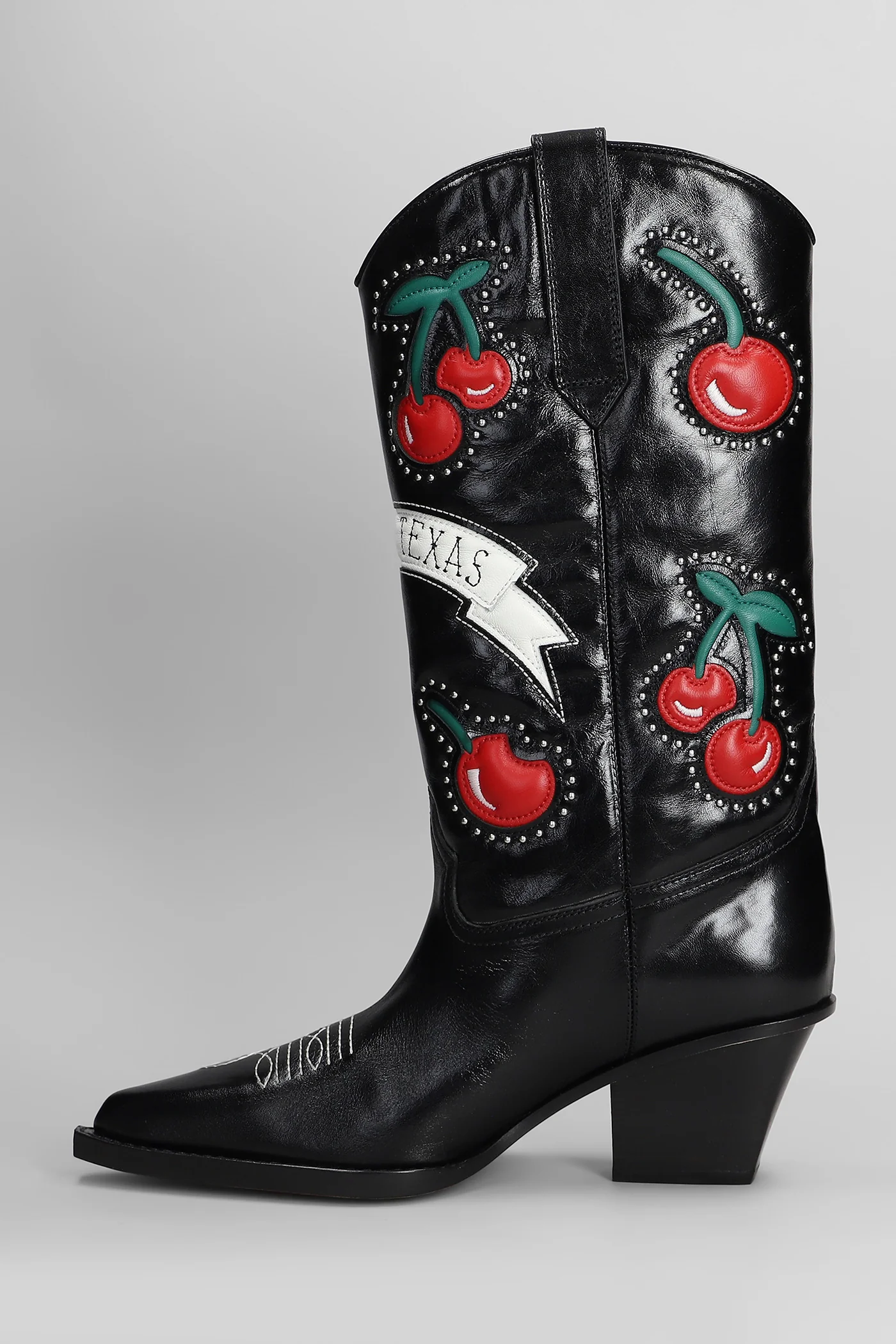 Cherry Blossom 60 texan boots in black leather - Image 3