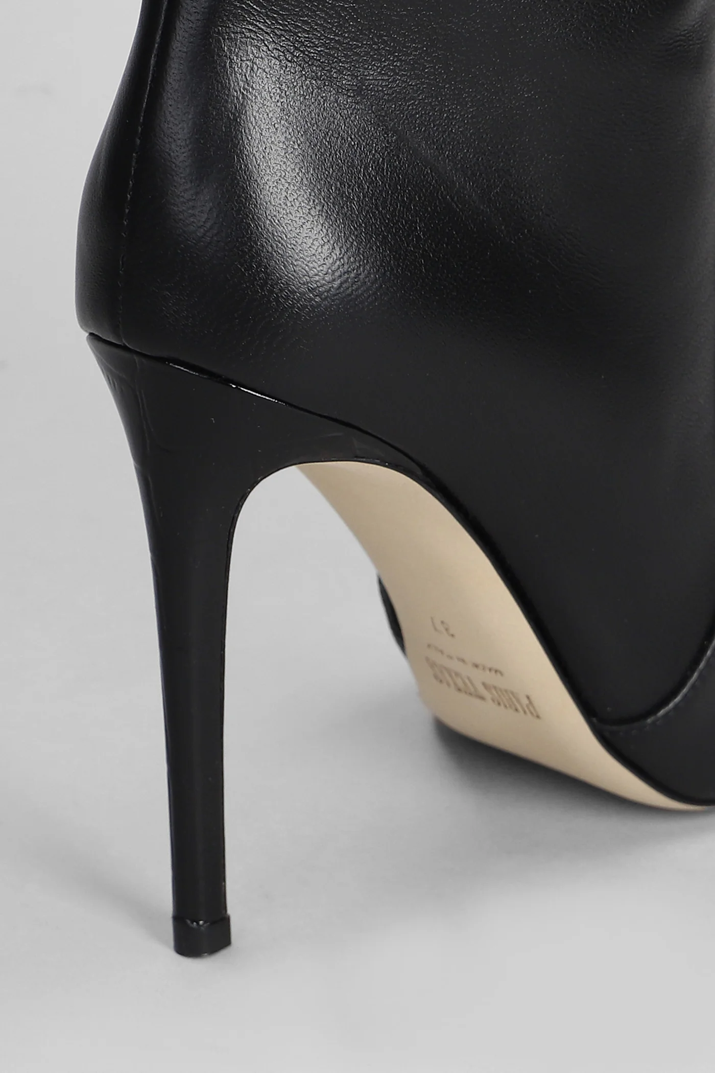 High heels boots in black leather - Image 4