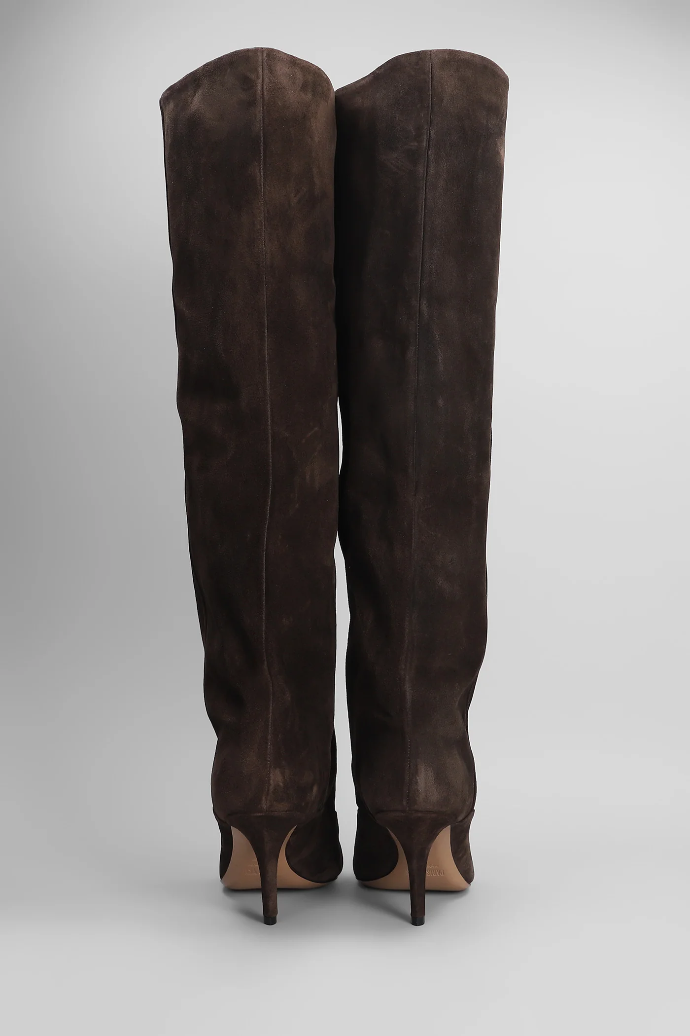 Ines Reverse 75 High heels boots in brown suede - Image 4