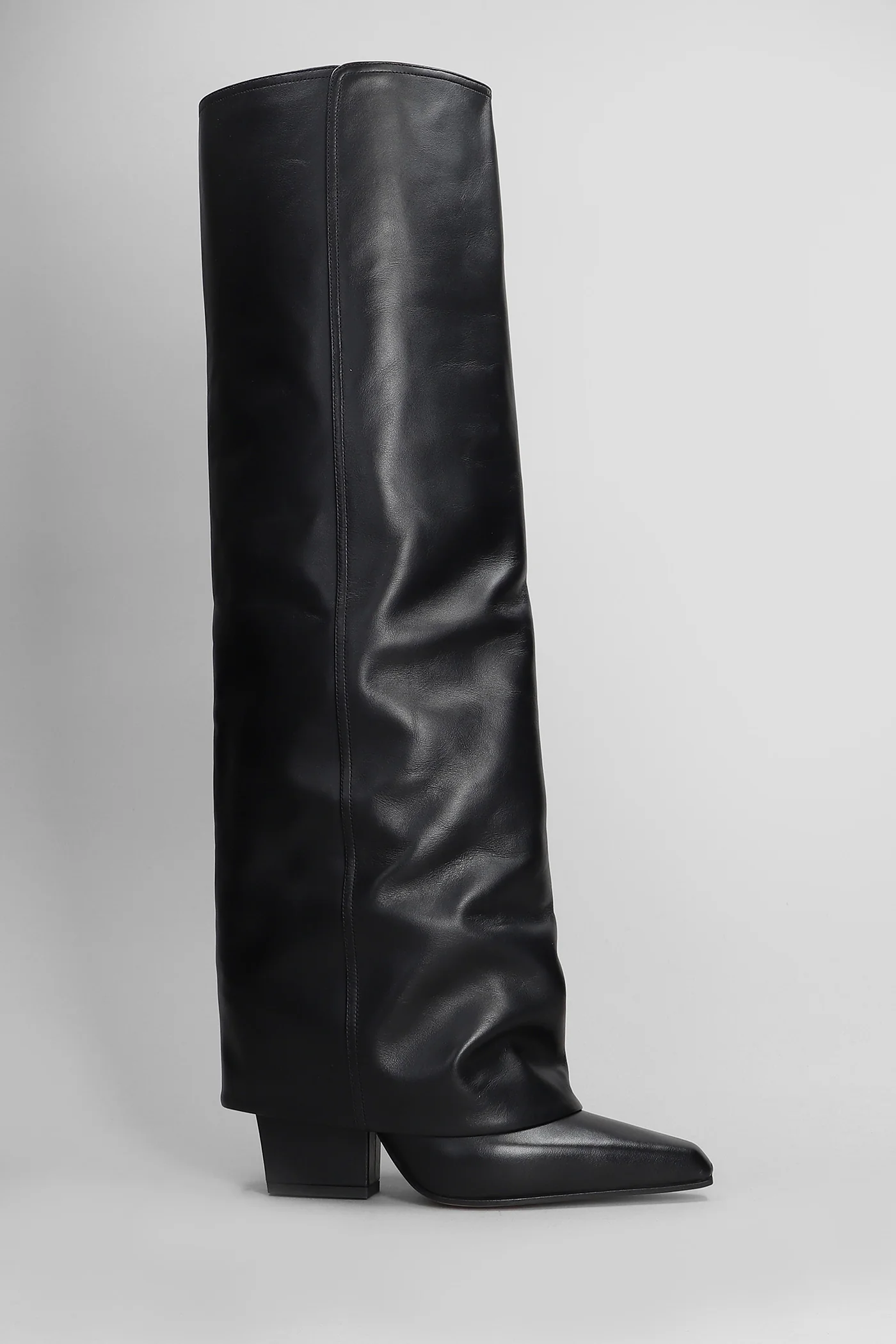 Jane Fold High heels boots in black leather