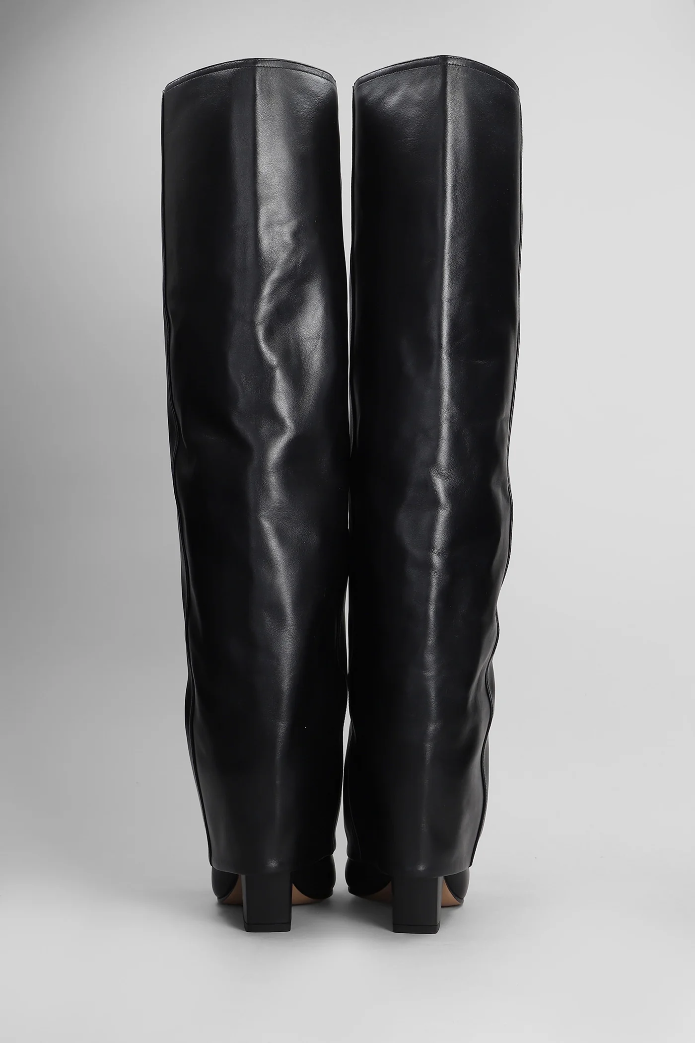 Jane Fold High heels boots in black leather - Image 4