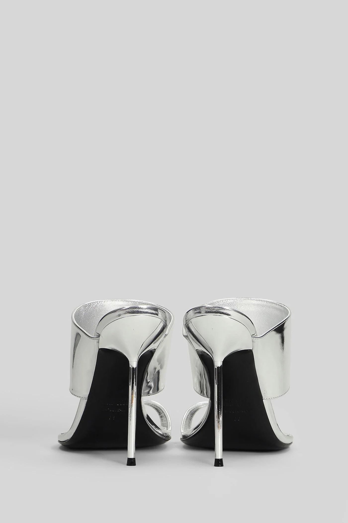 Lidia mule Sandals in silver leather - Image 4