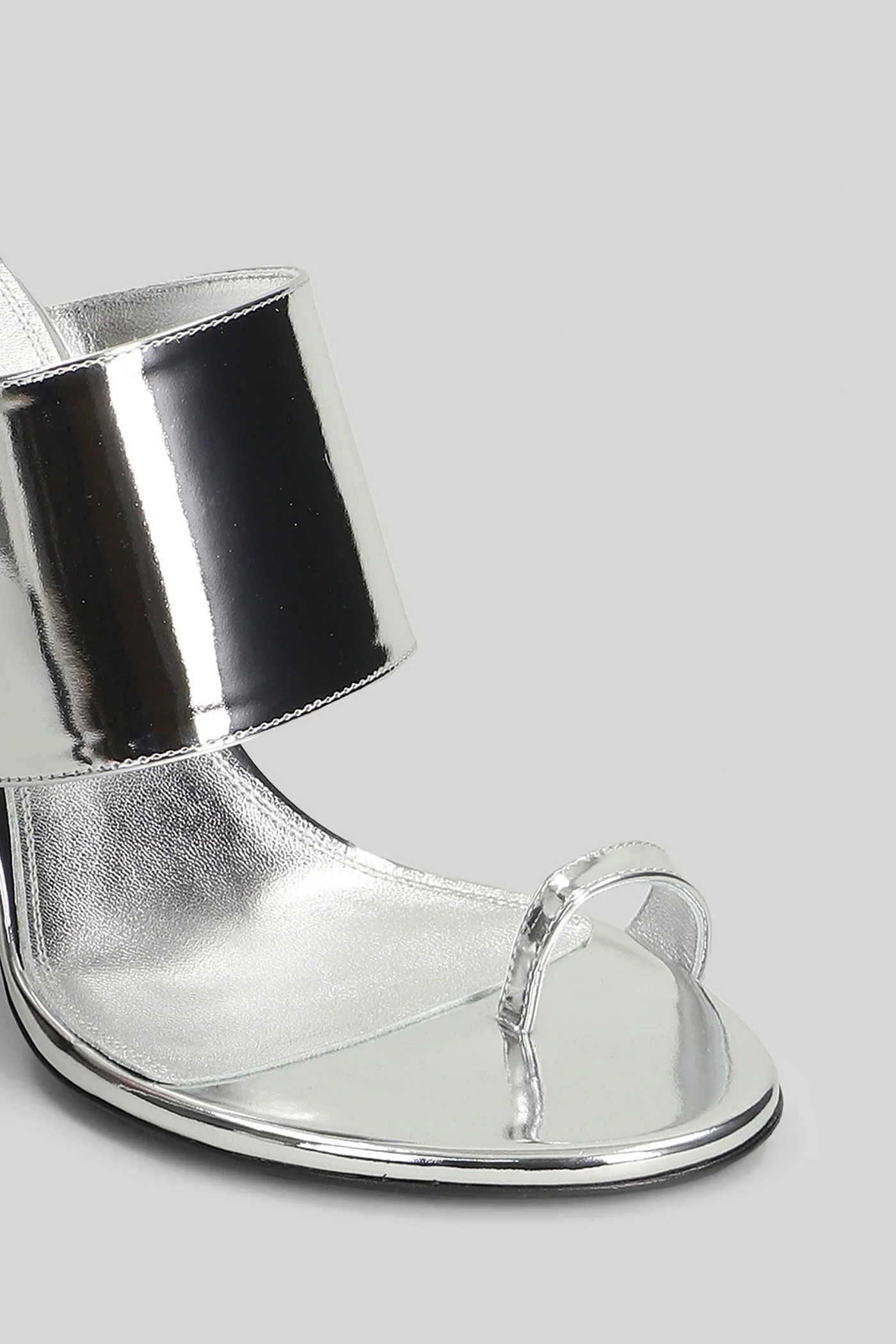 Lidia mule Sandals in silver leather - Image 5