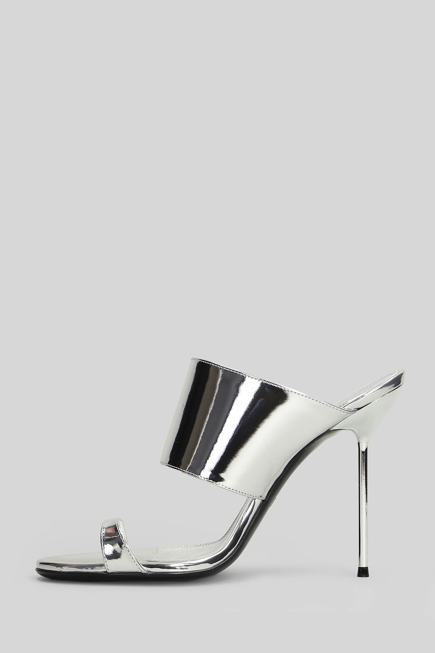 Lidia mule Sandals in silver leather - Image 8