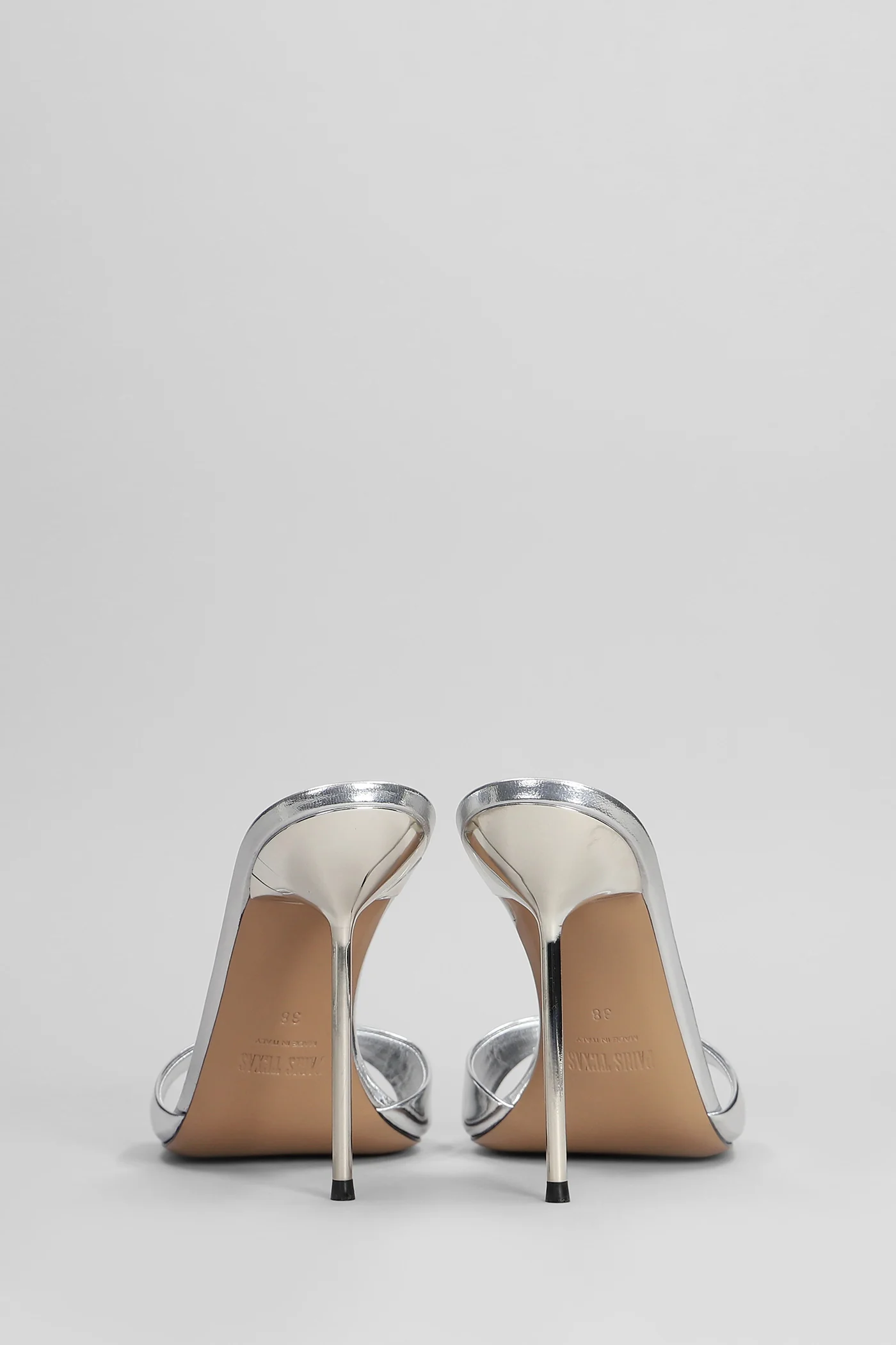 Lidia Mule Slipper-Mule in silver leather - Image 4