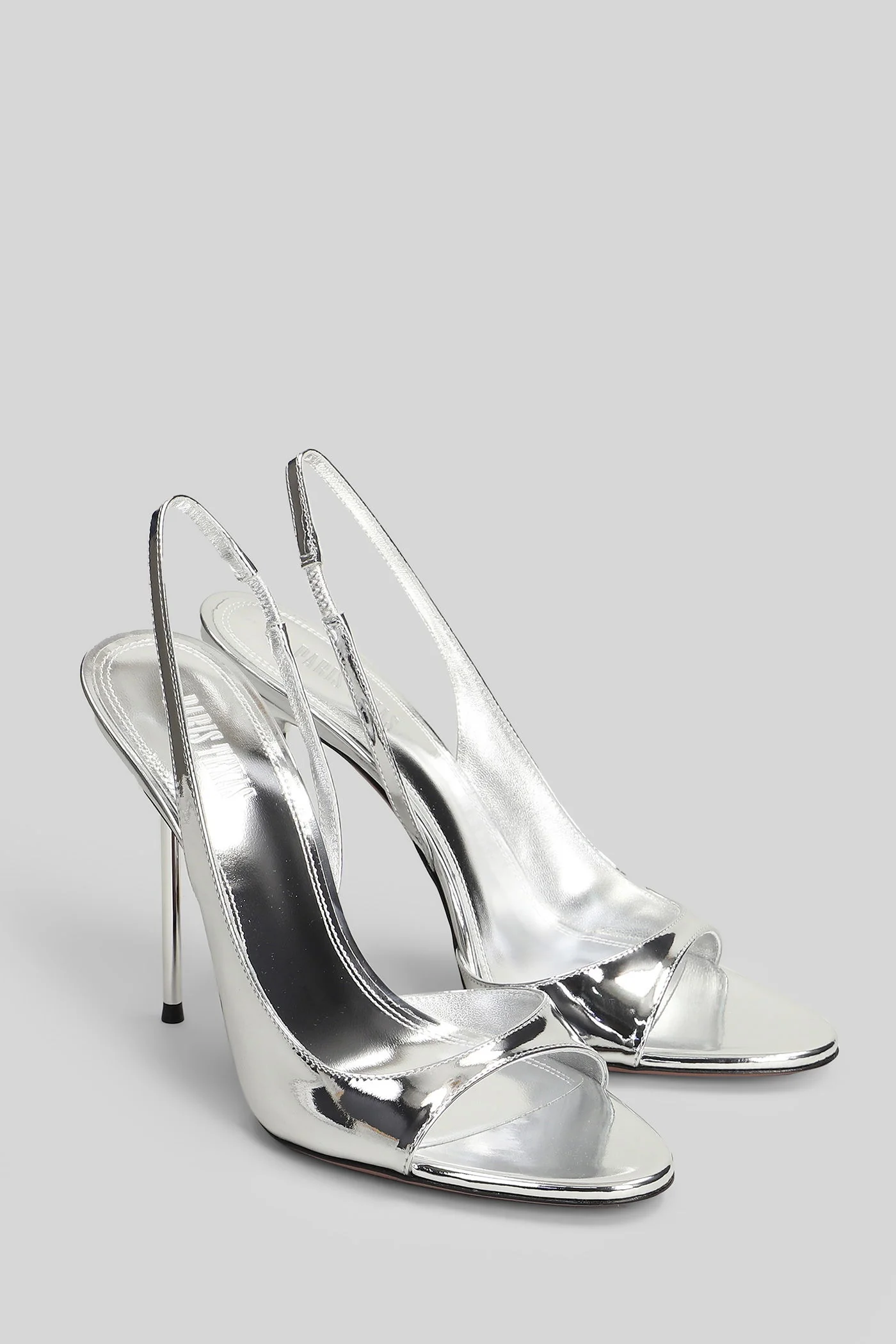 Lidia Slingback Sandals in silver leather - Image 2