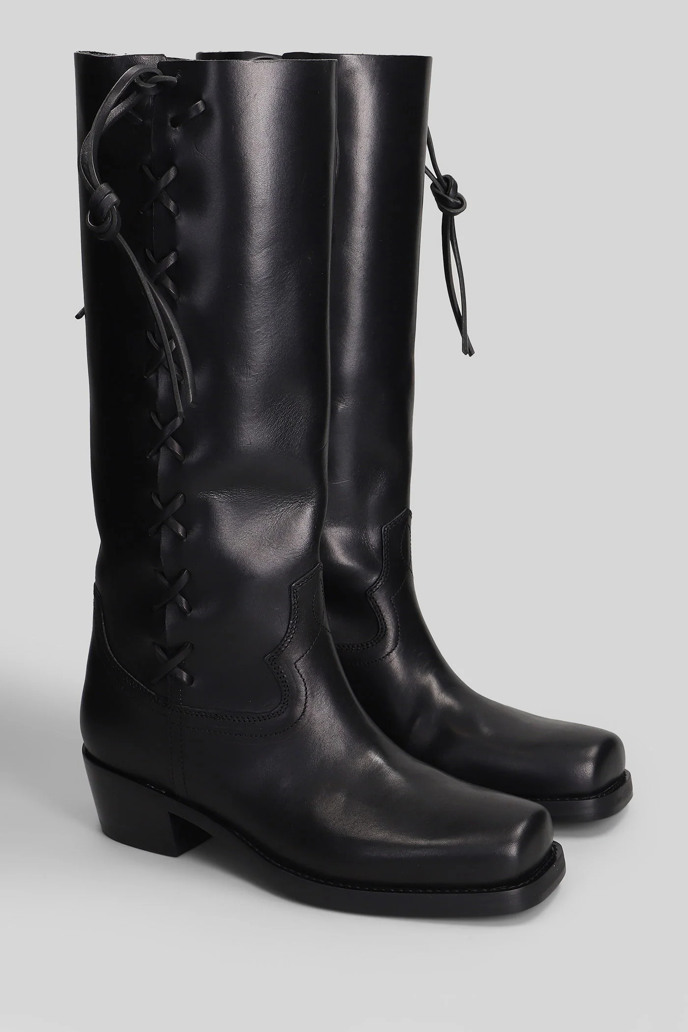 Roxanne boot High heels boots in black leather - Image 2