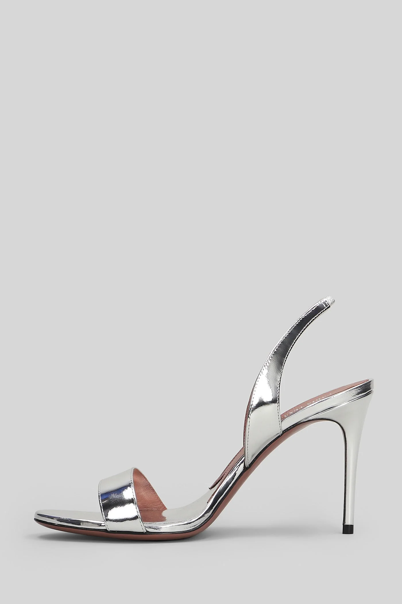 Vera Slingback 85 Sandals in silver leather - Image 3