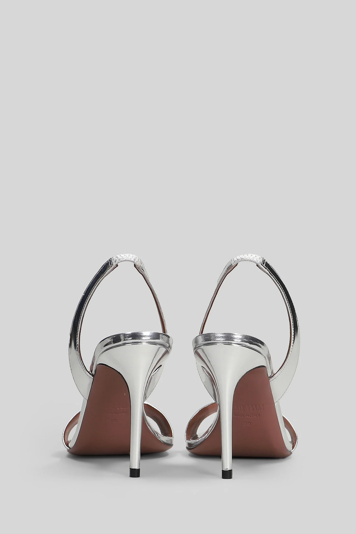 Vera Slingback 85 Sandals in silver leather - Image 4