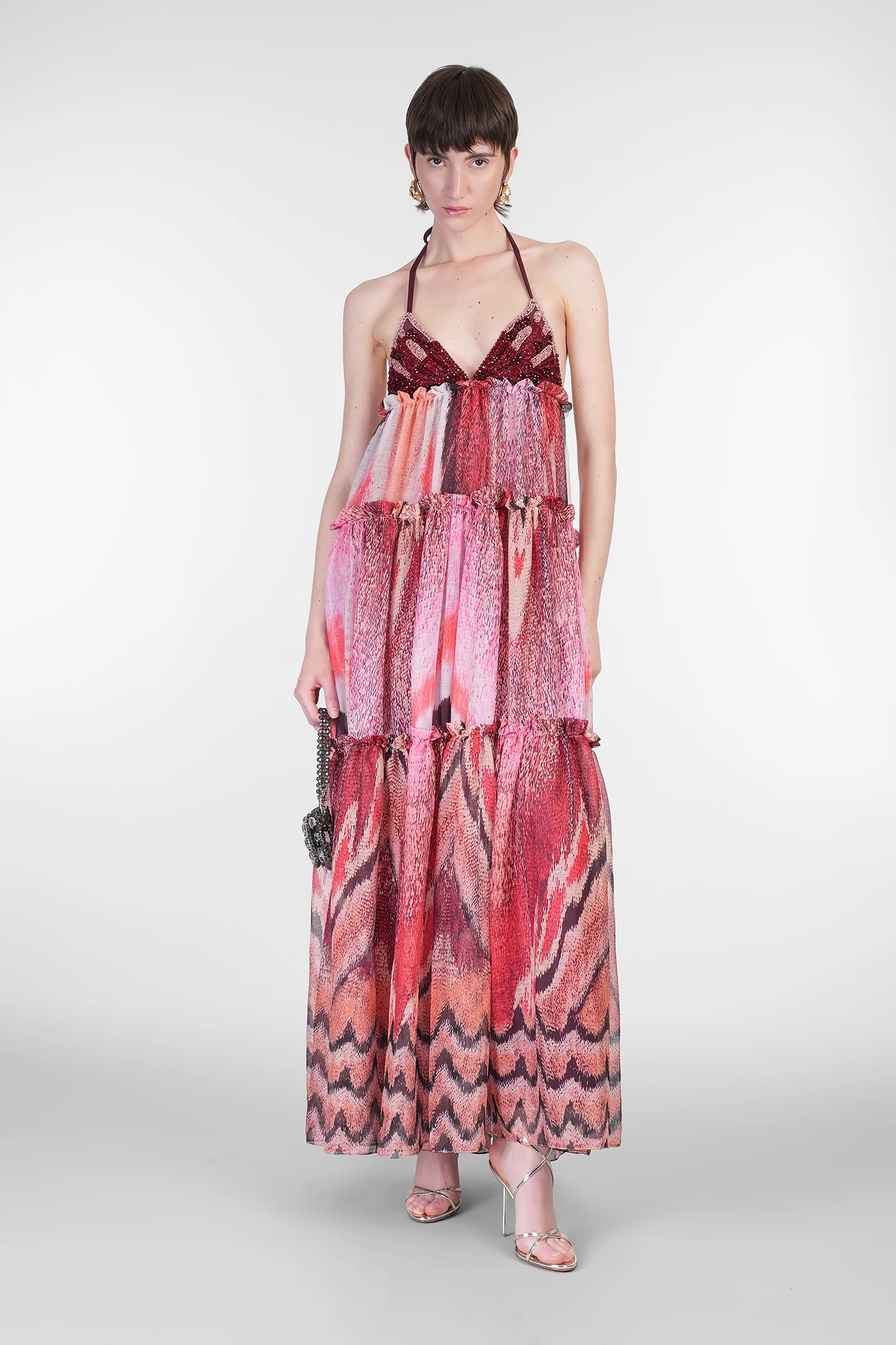 Long dress in multicolor polyester - Image 2