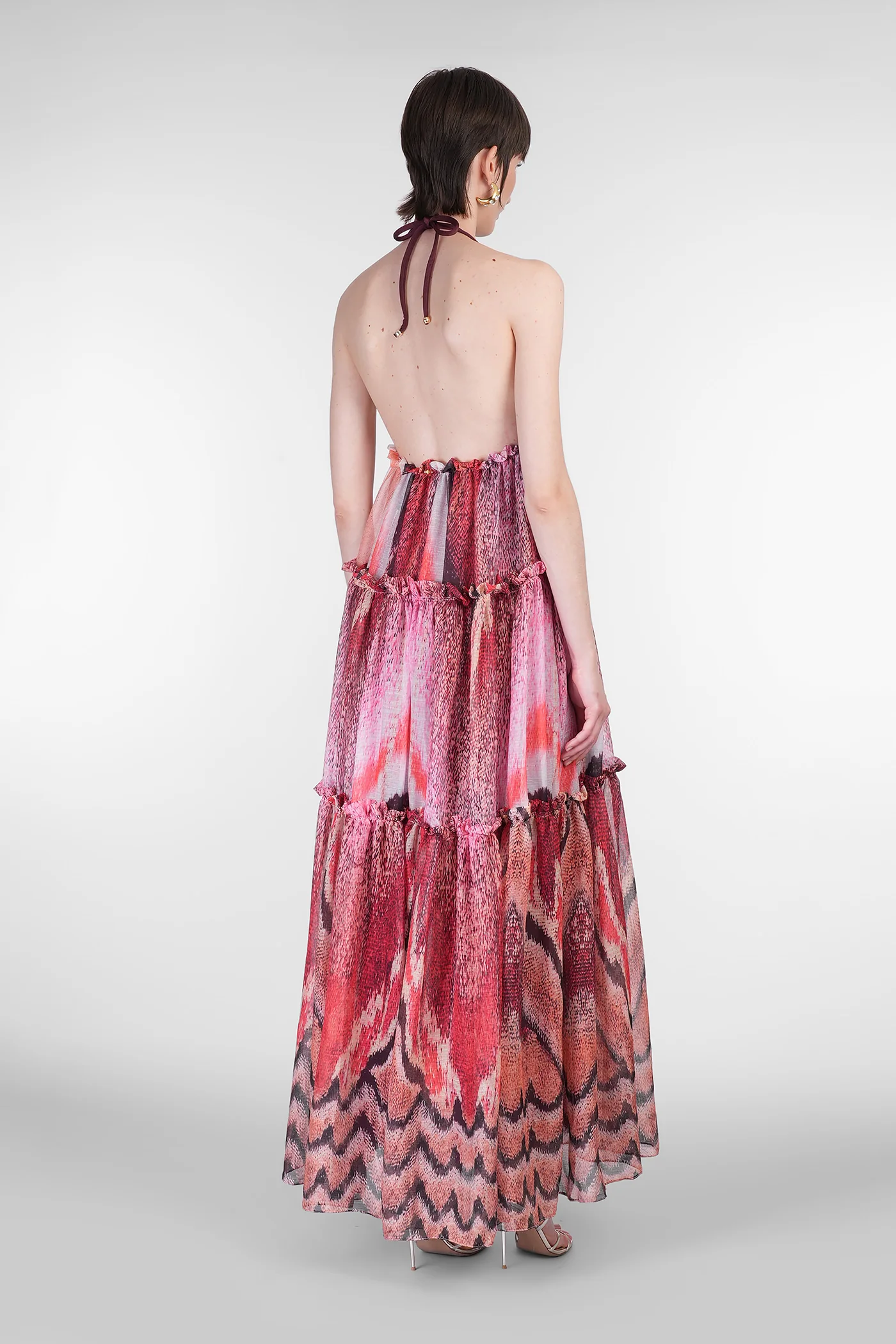 Long dress in multicolor polyester - Image 3