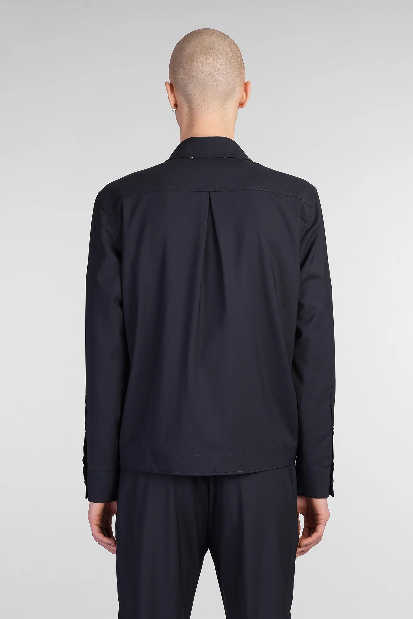 Casual jacket in blue wool - Image 3
