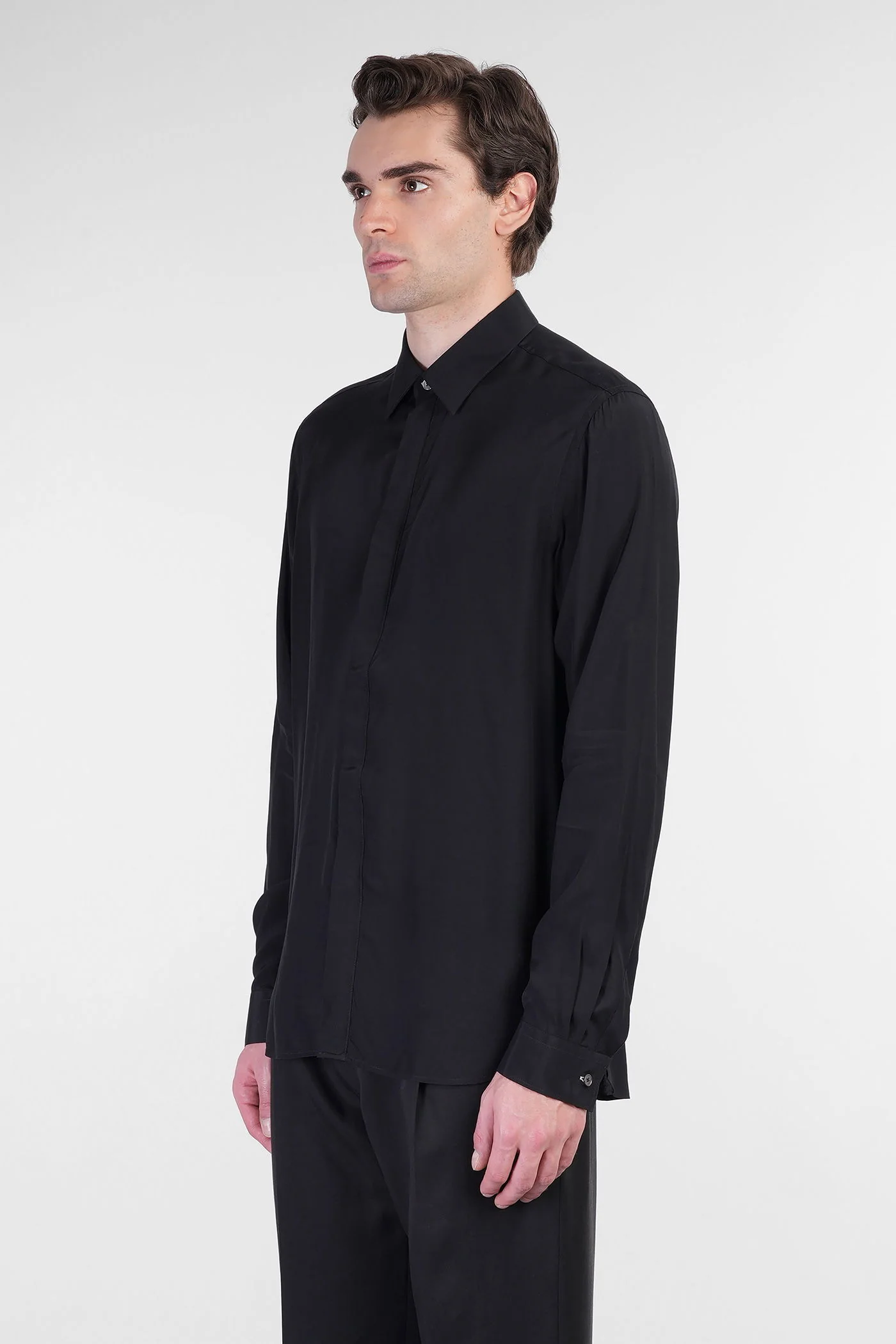 Shirt in black viscose - Image 4