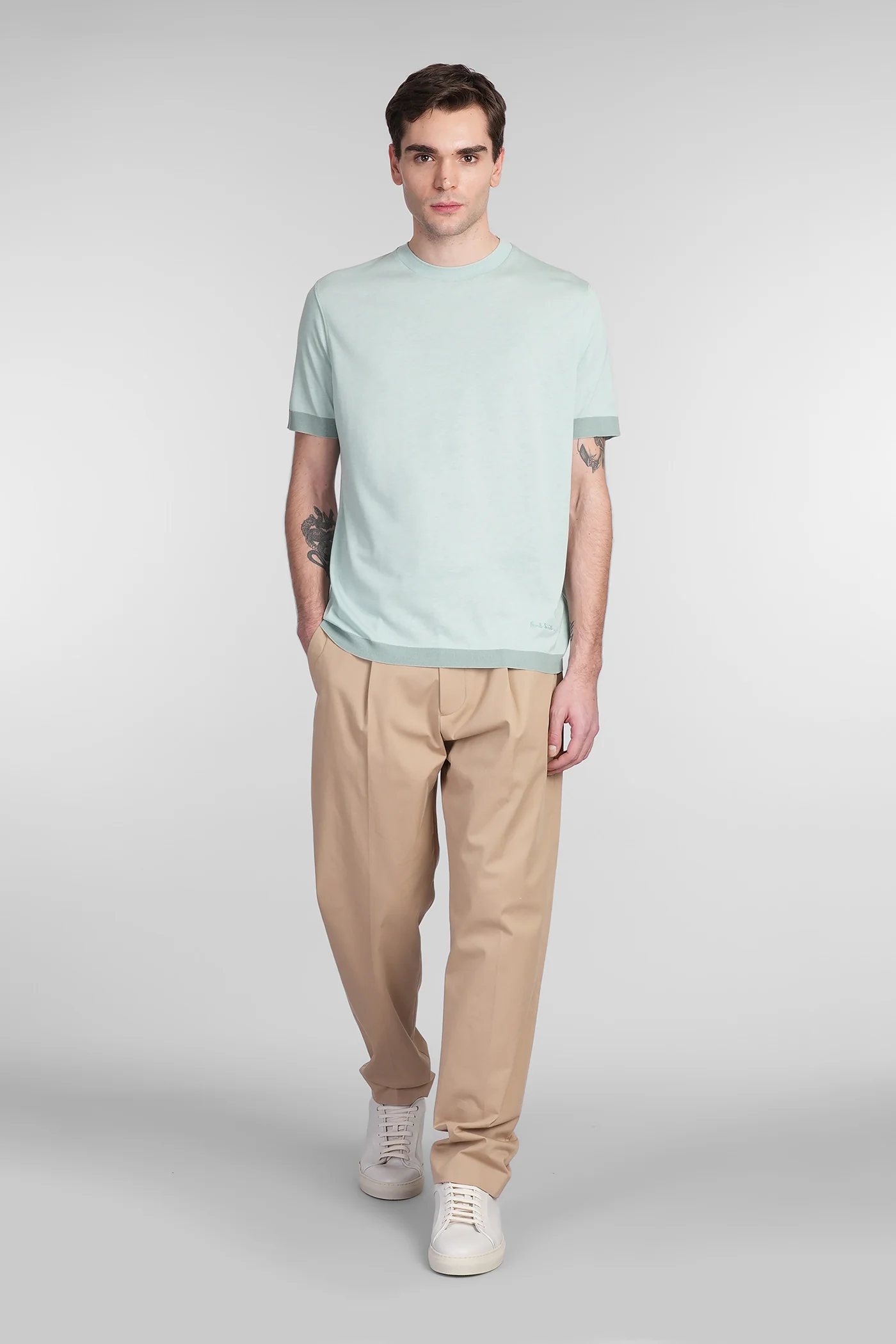 T-Shirt in green wool and polyester - Image 2