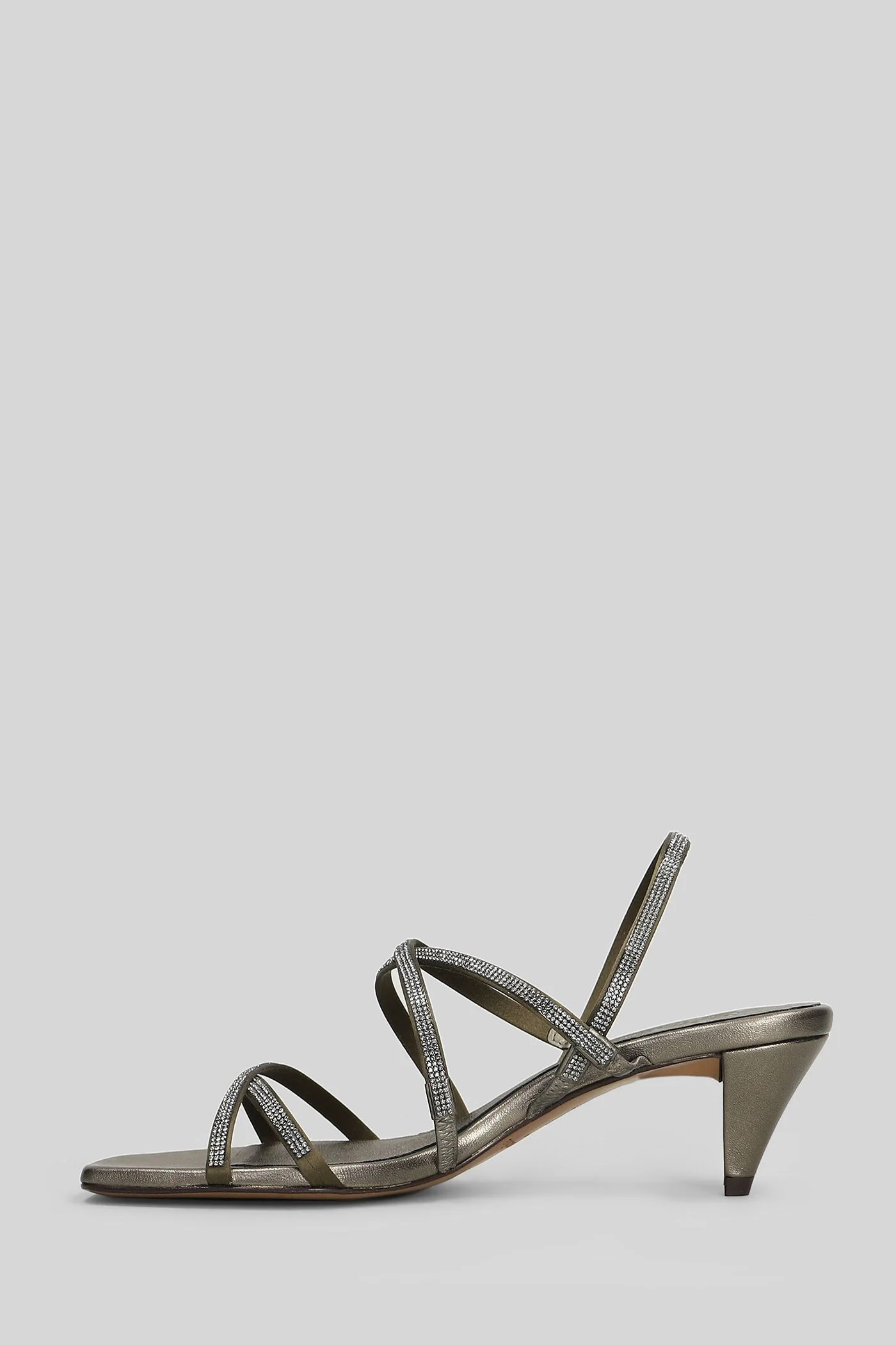 Andy Sandals in Gunmetal satin - Image 3
