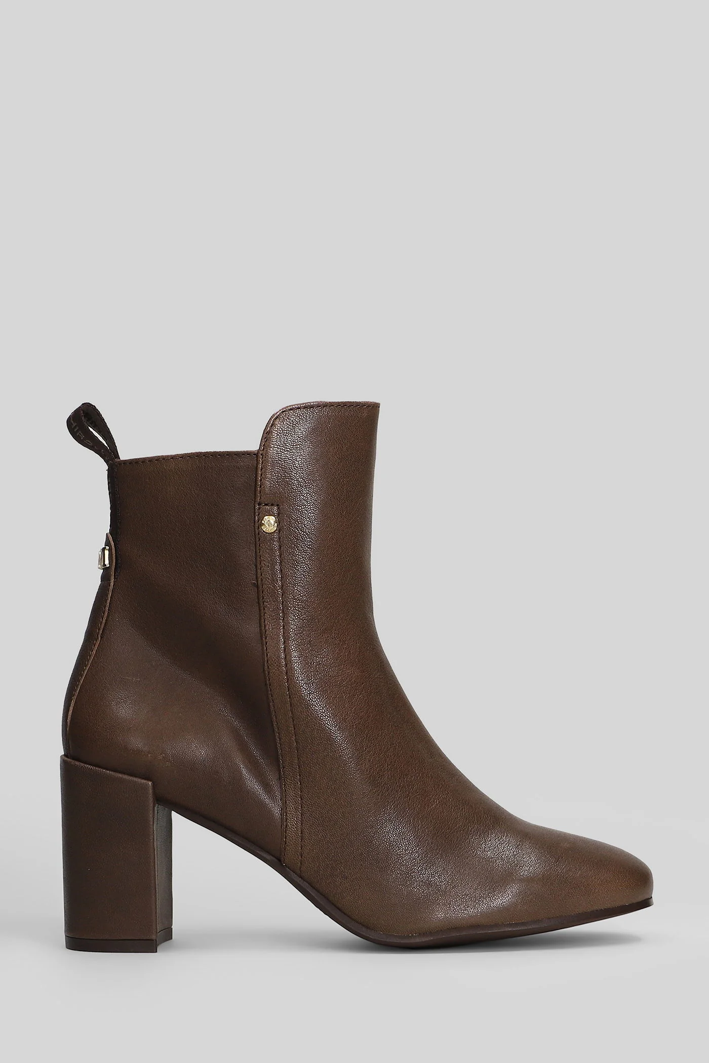 High heels Ankle boots in brown leather