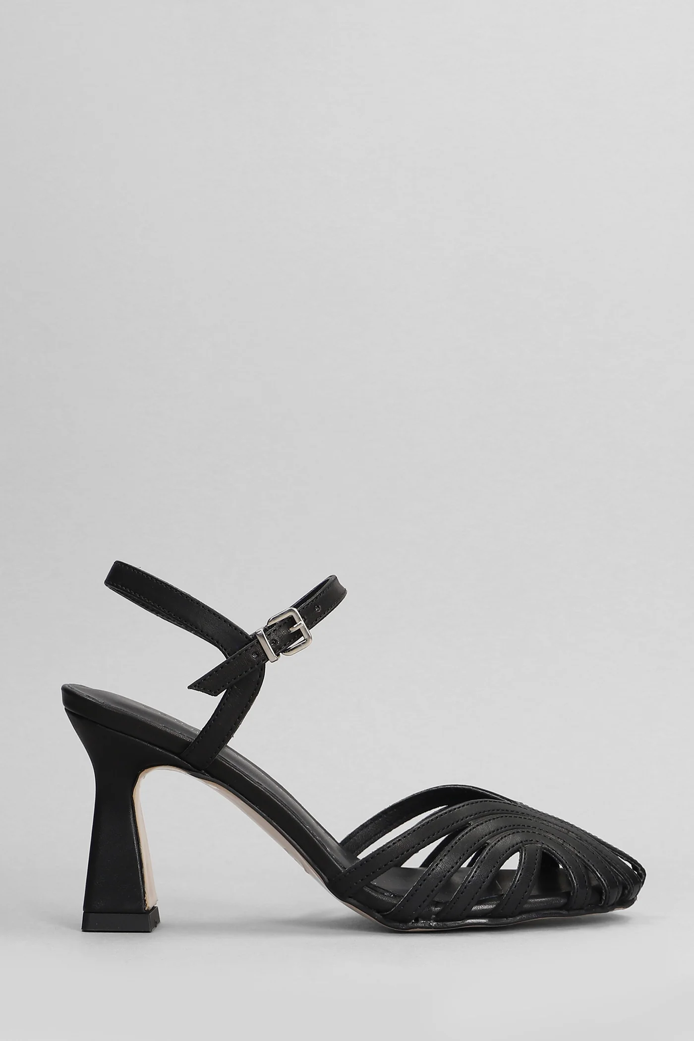 Sandals in black leather