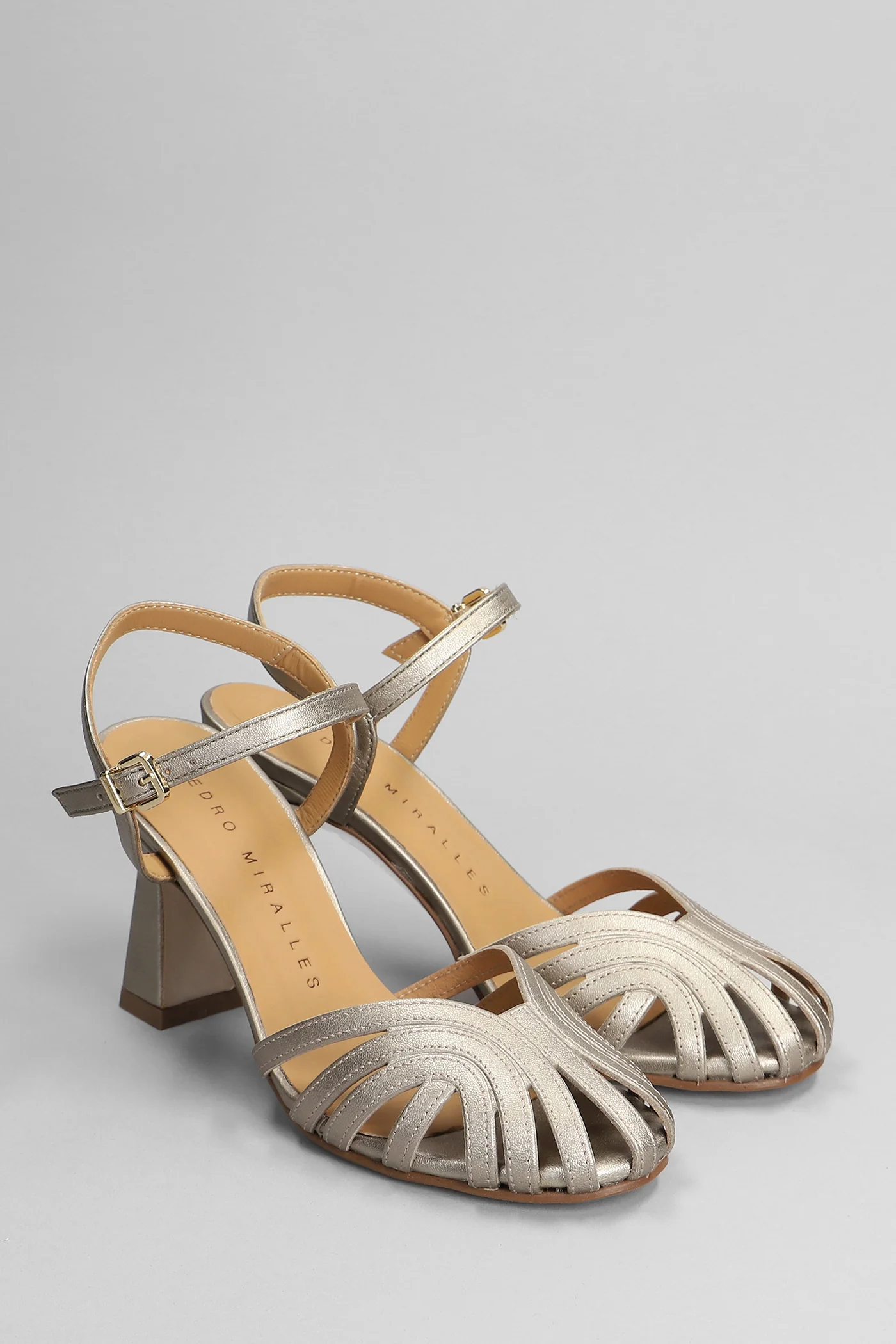 Sandals in Gunmetal leather - Image 2