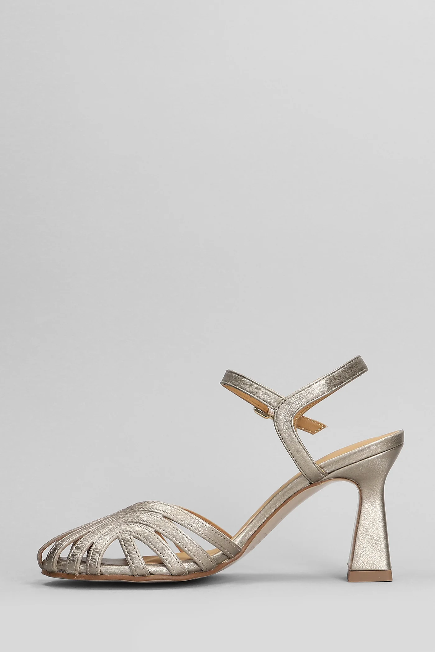 Sandals in Gunmetal leather - Image 3