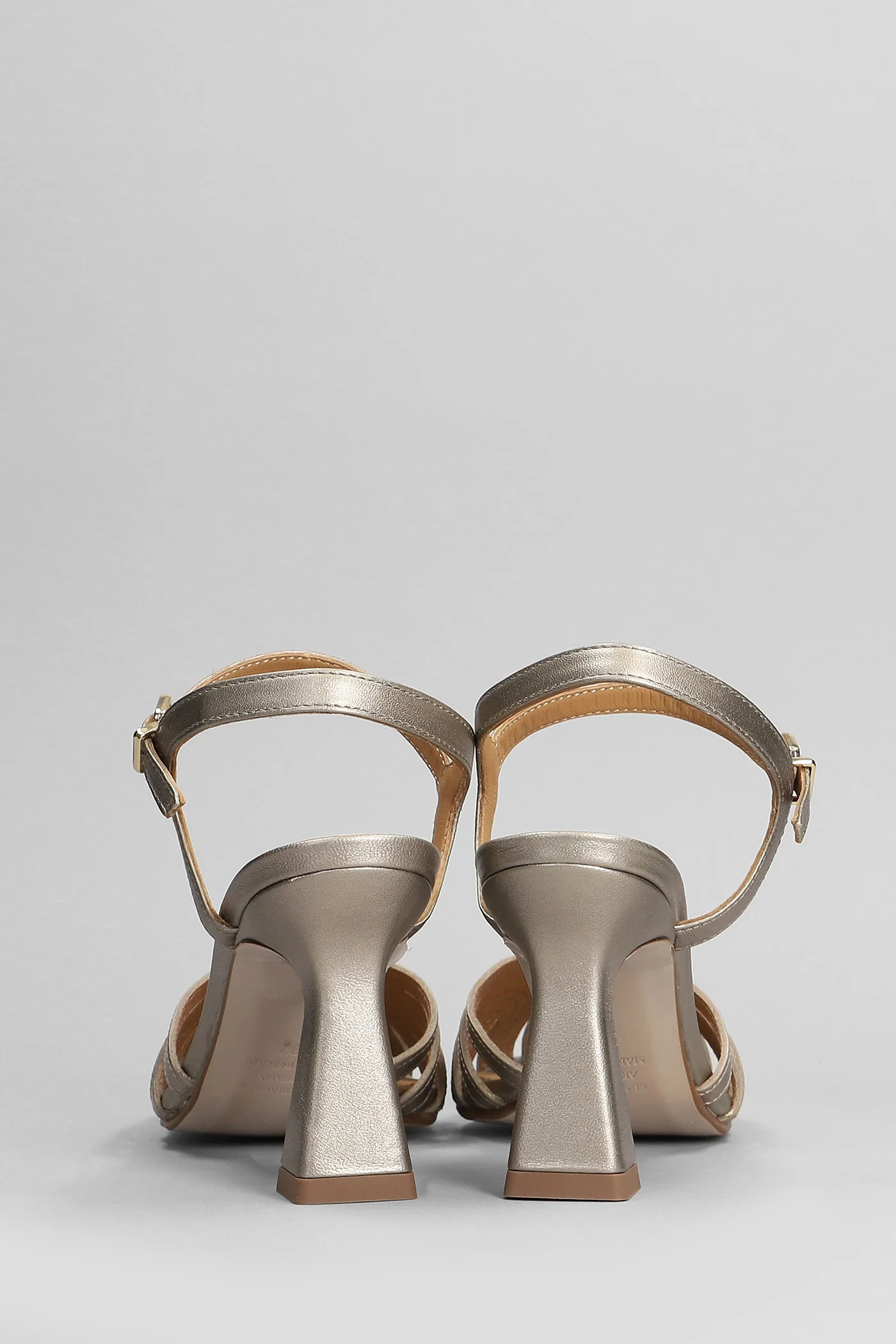 Sandals in Gunmetal leather - Image 4