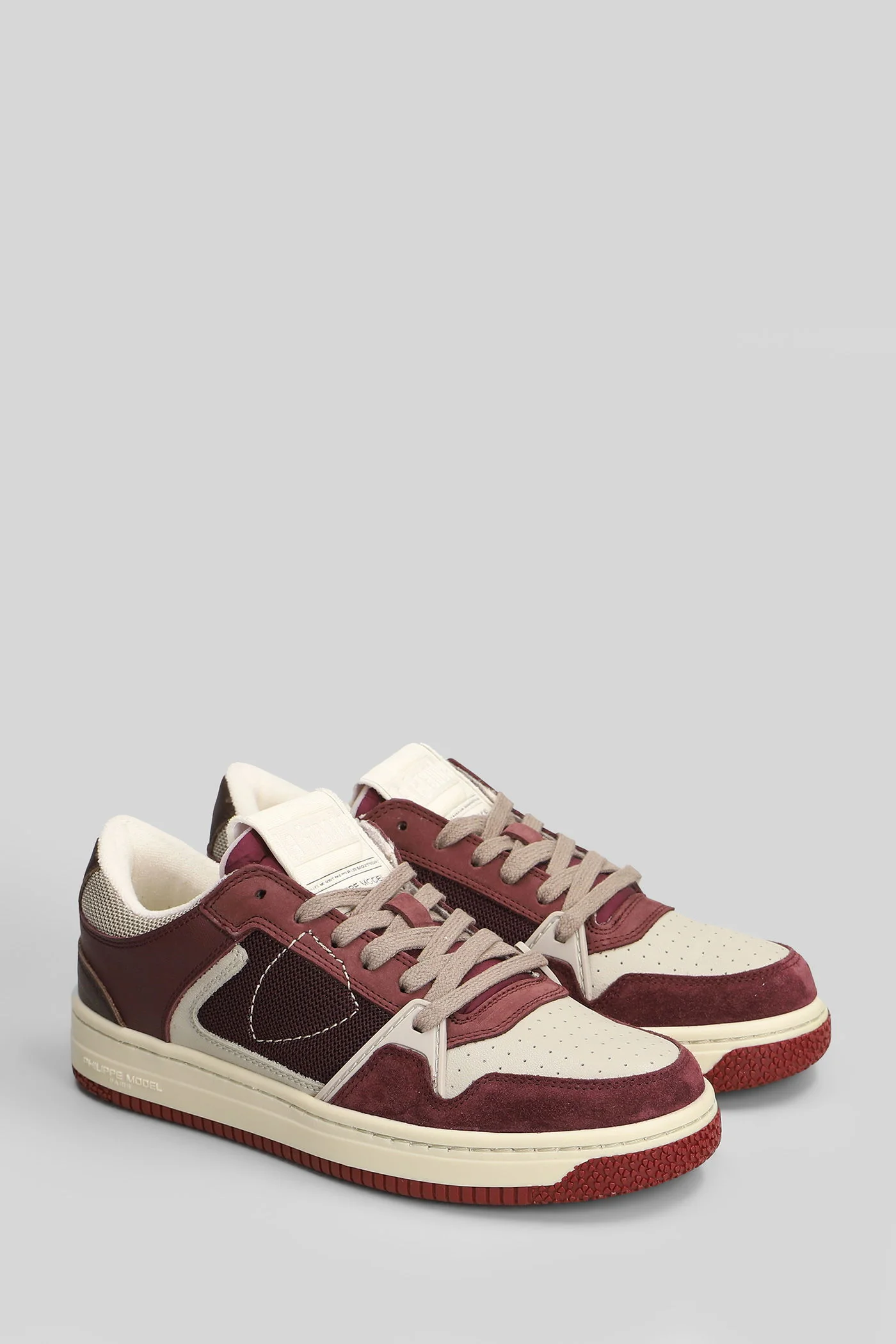 La Grande Low Sneakers in bordeaux suede and leather - Image 2