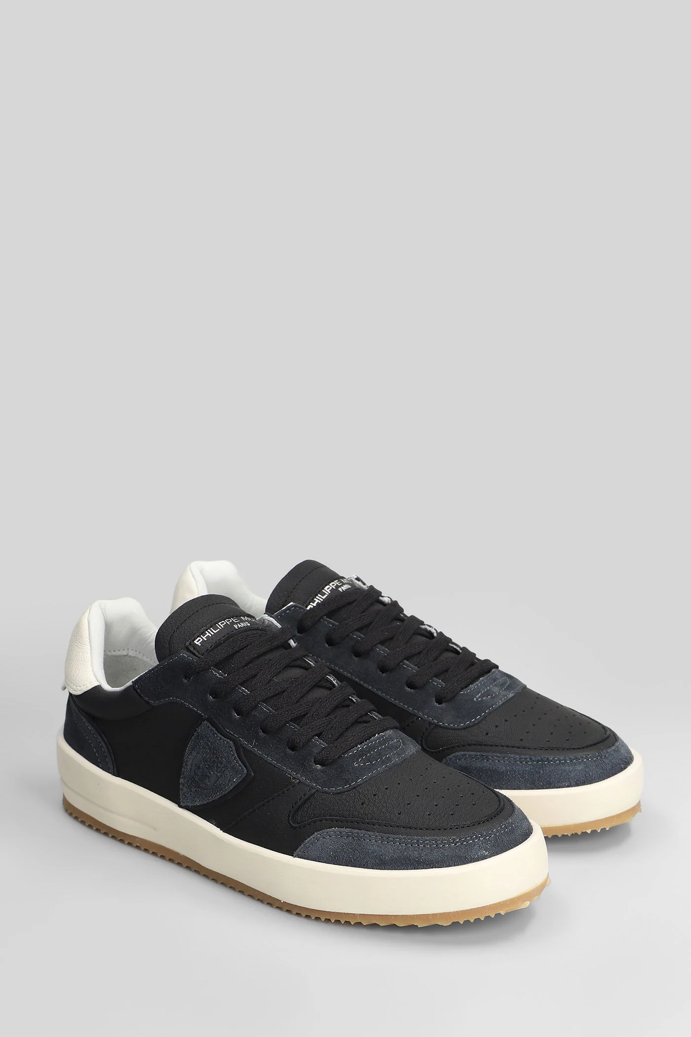 Nice Low Sneakers in black suede and leather - Image 2