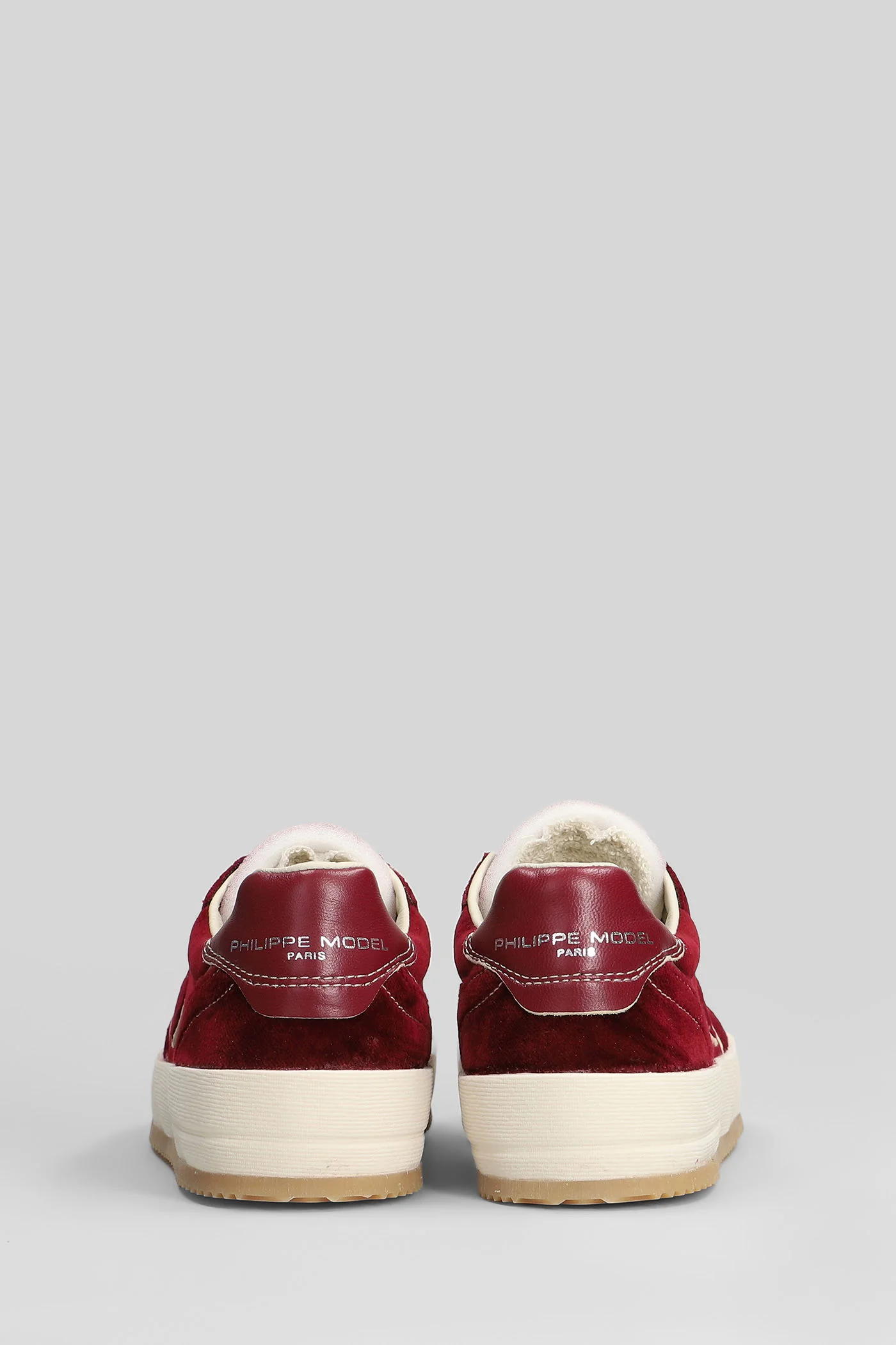 Nice Low Sneakers in bordeaux velvet - Image 4