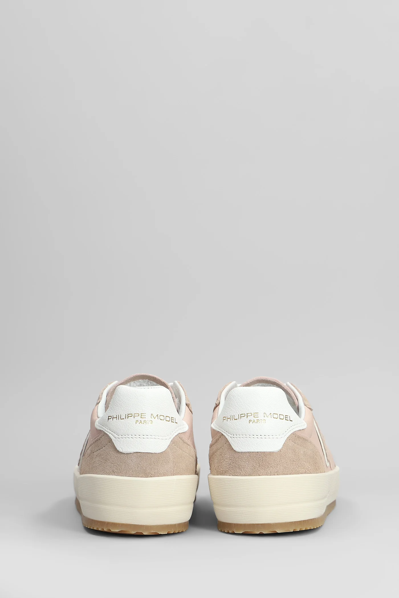 Nice Low Sneakers in rose-pink suede and leather - Image 4