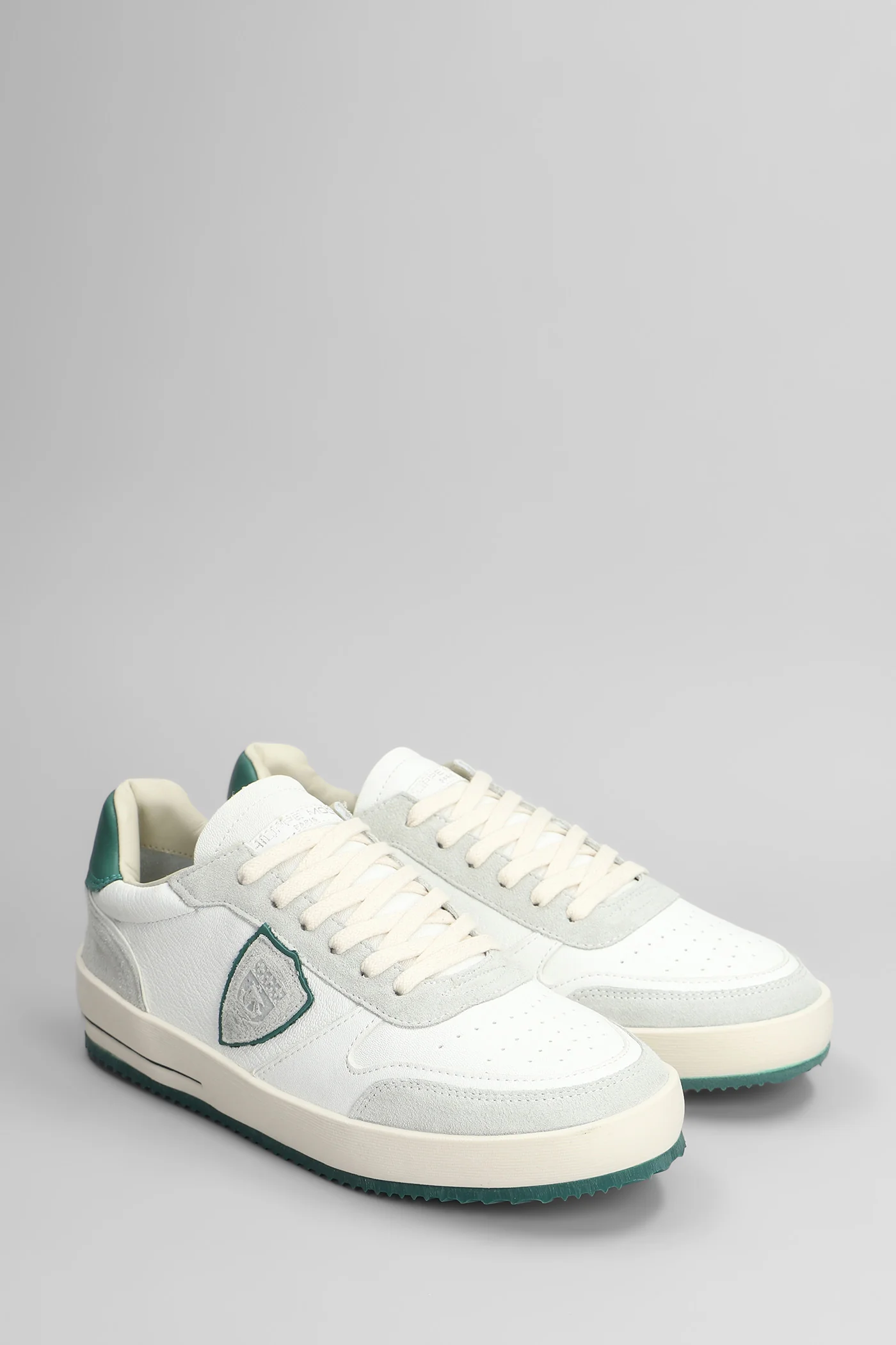 Nice Low Sneakers in white suede and leather - Image 2