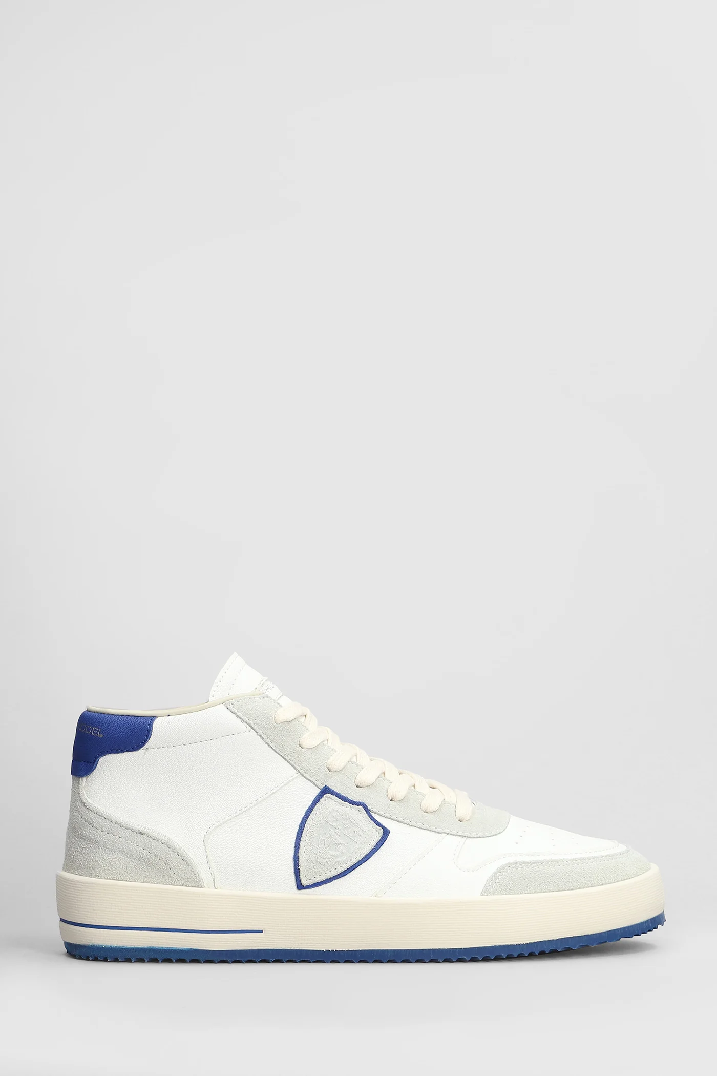 Nice Mid Sneakers in white suede and leather