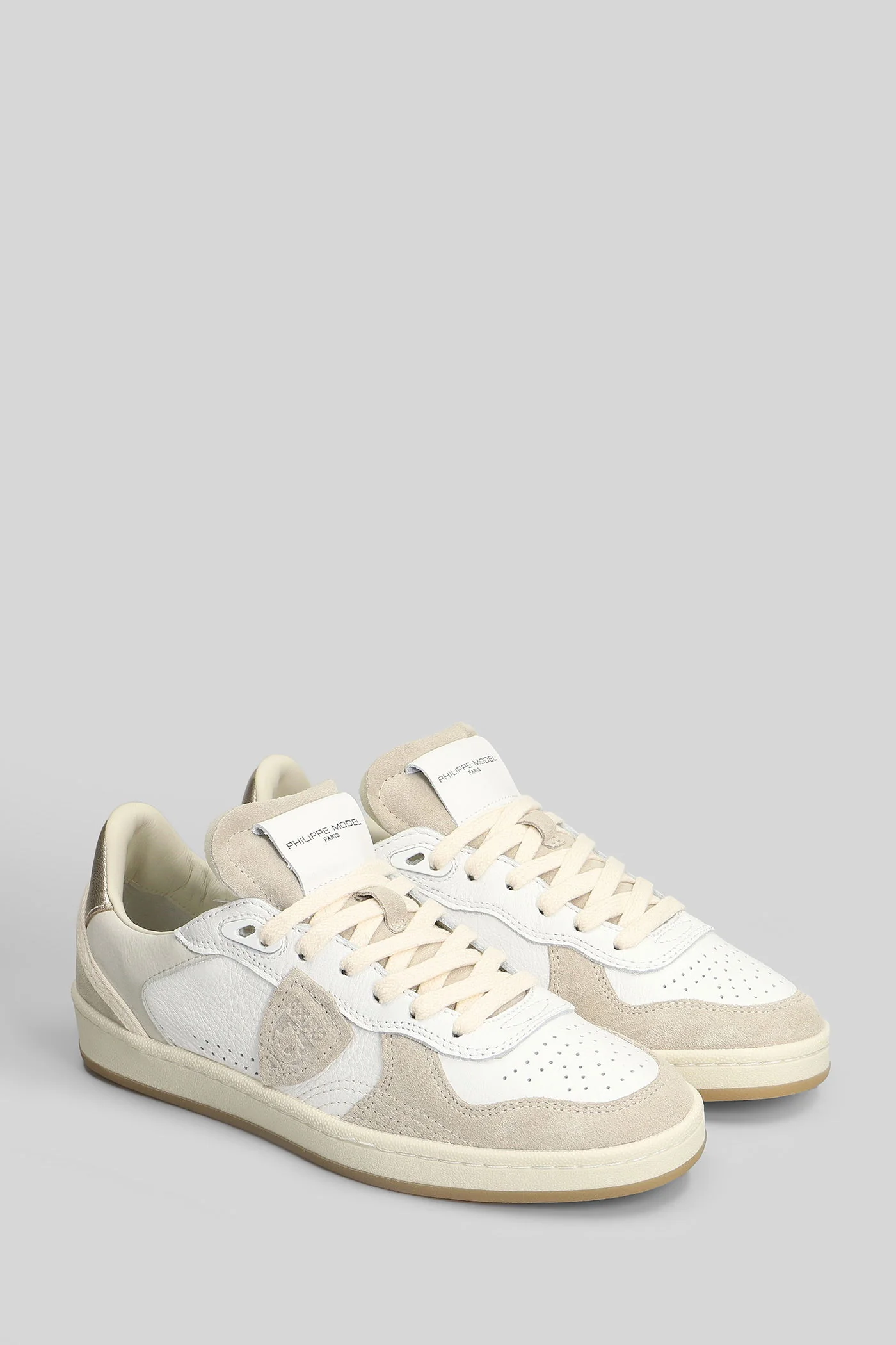 Pgal Low Sneakers in white suede and leather - Image 2