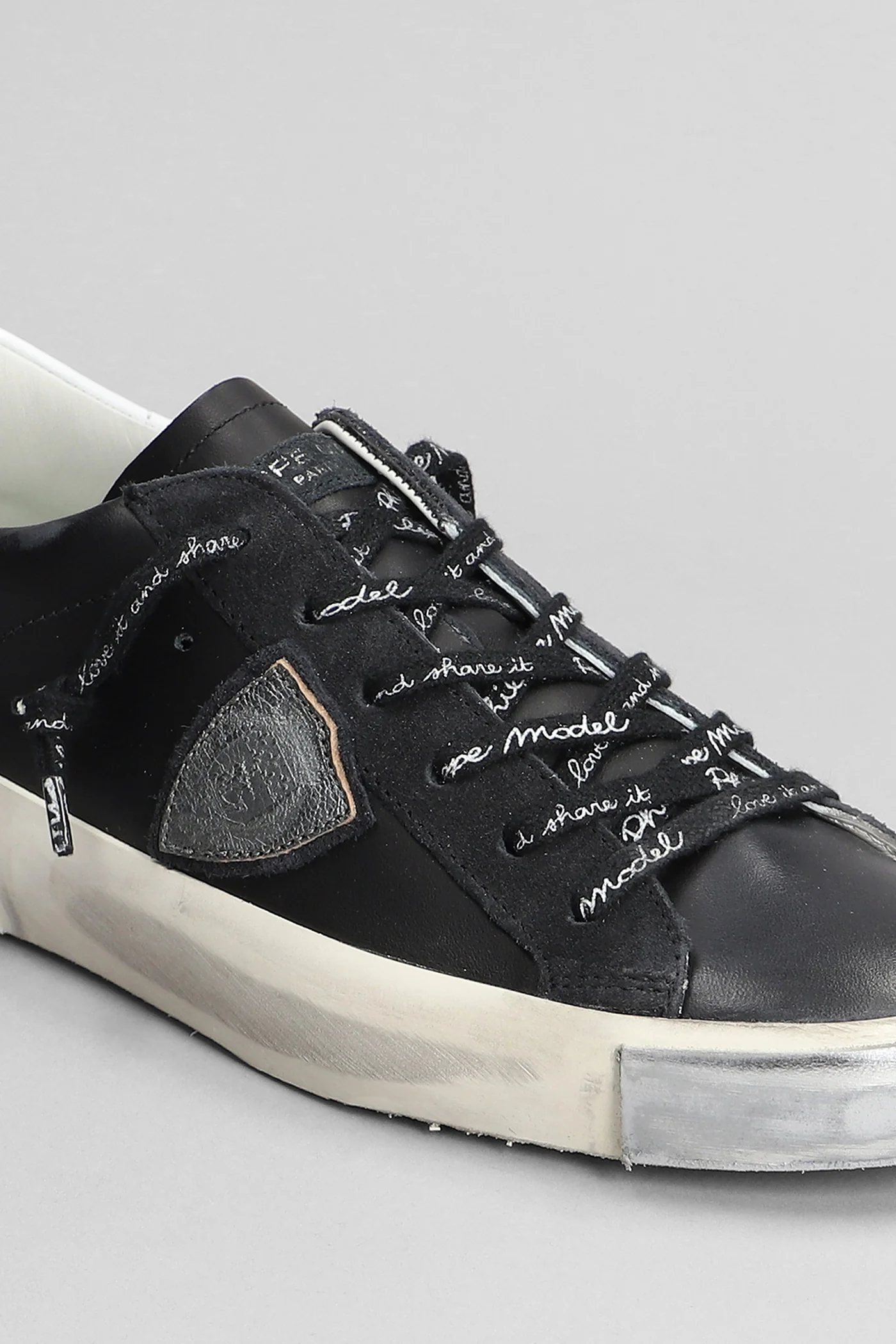 Prsx Low Sneakers in black suede and leather - Image 5