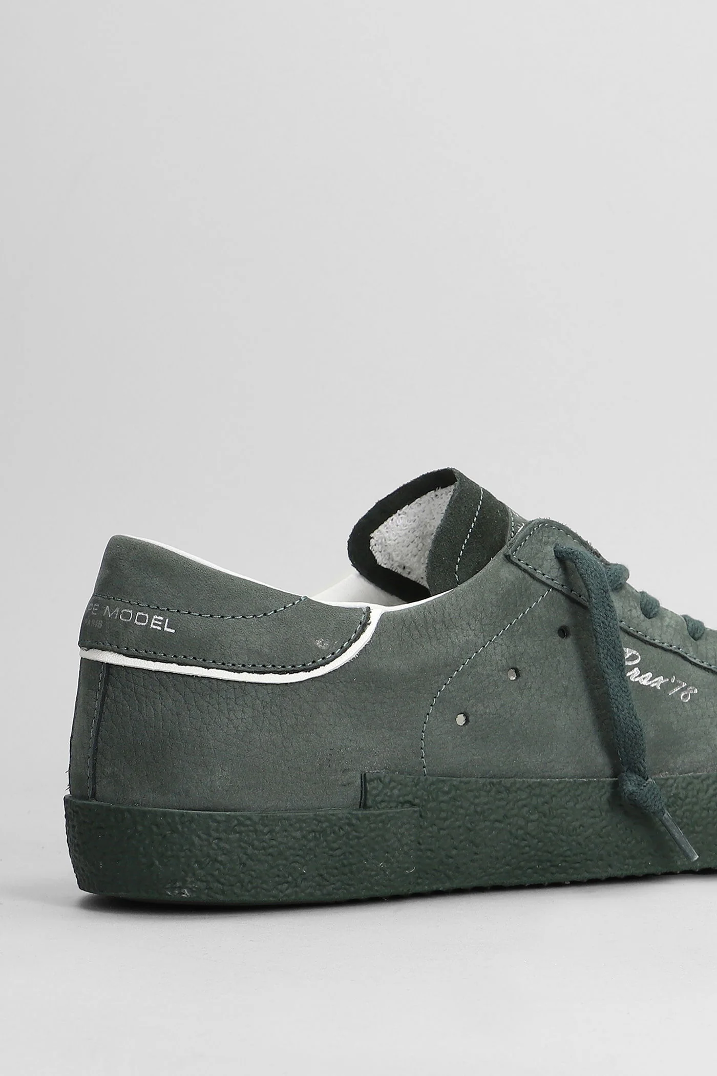 Prsx Low Sneakers in green suede and leather - Image 5