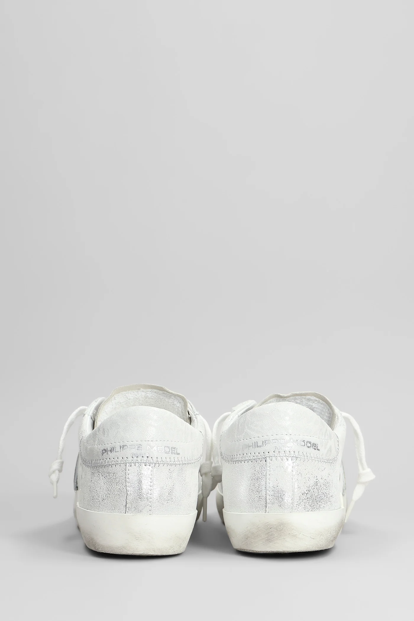 Prsx Low Sneakers in silver suede and leather - Image 4