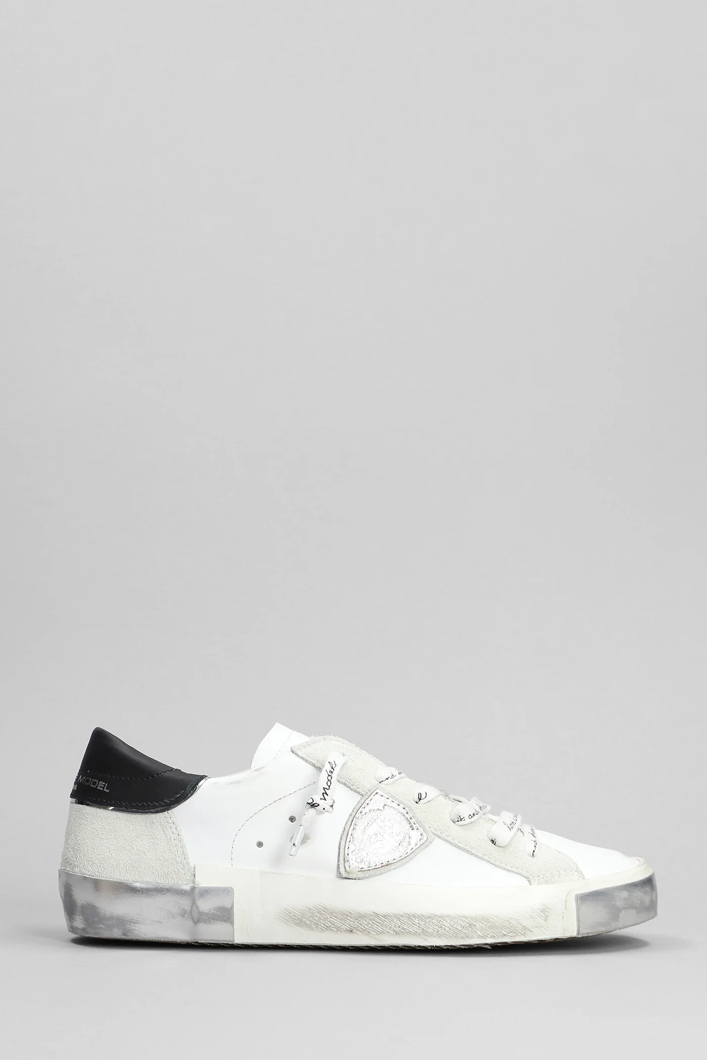Prsx Low Sneakers in white suede and leather