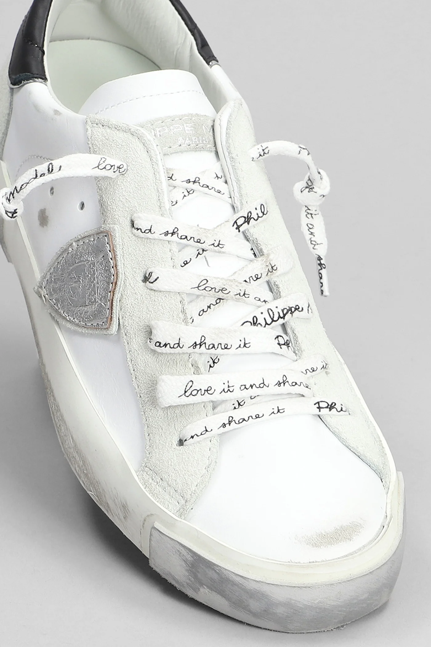 Prsx Low Sneakers in white suede and leather - Image 5