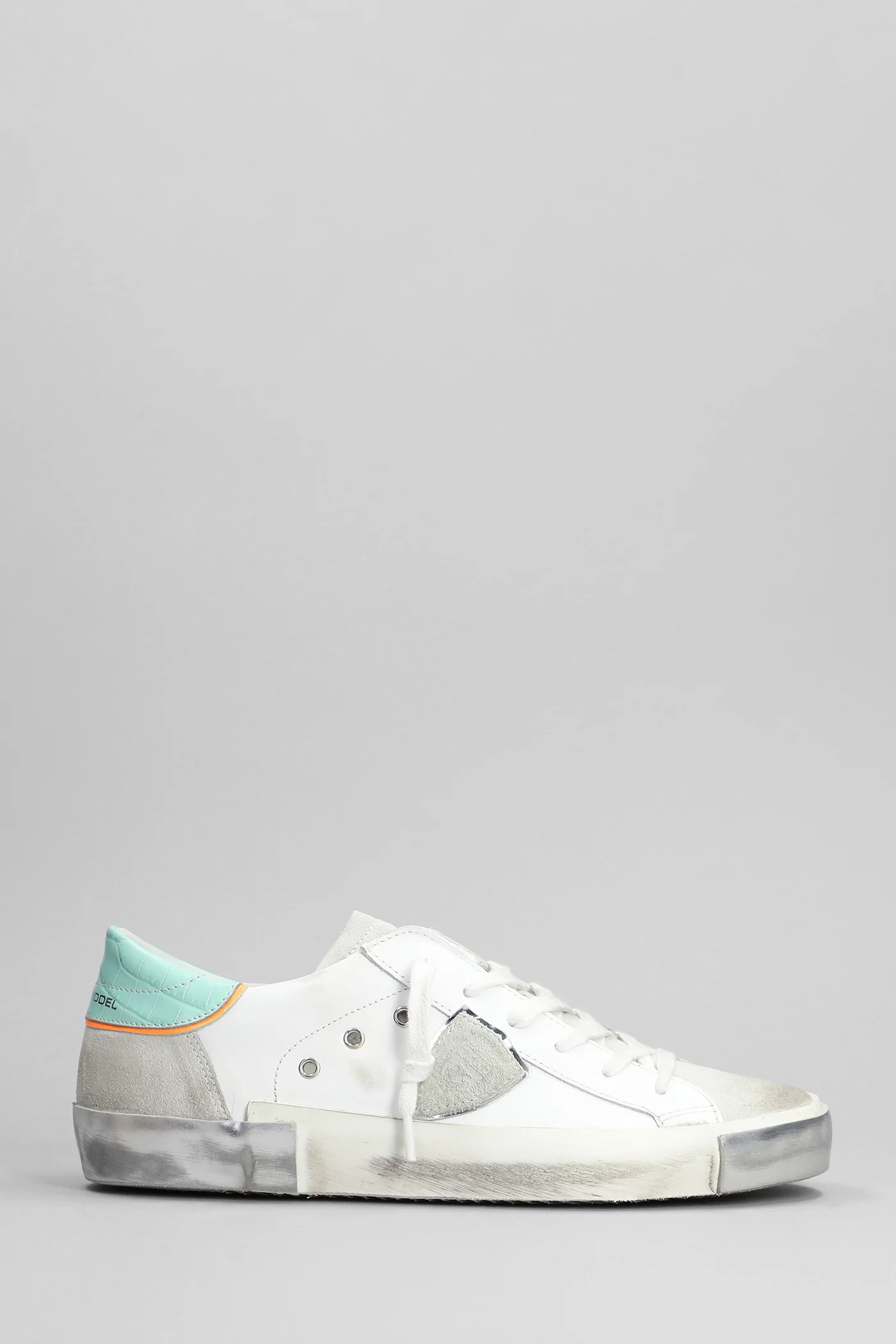 Prsx Low Sneakers in white suede and leather