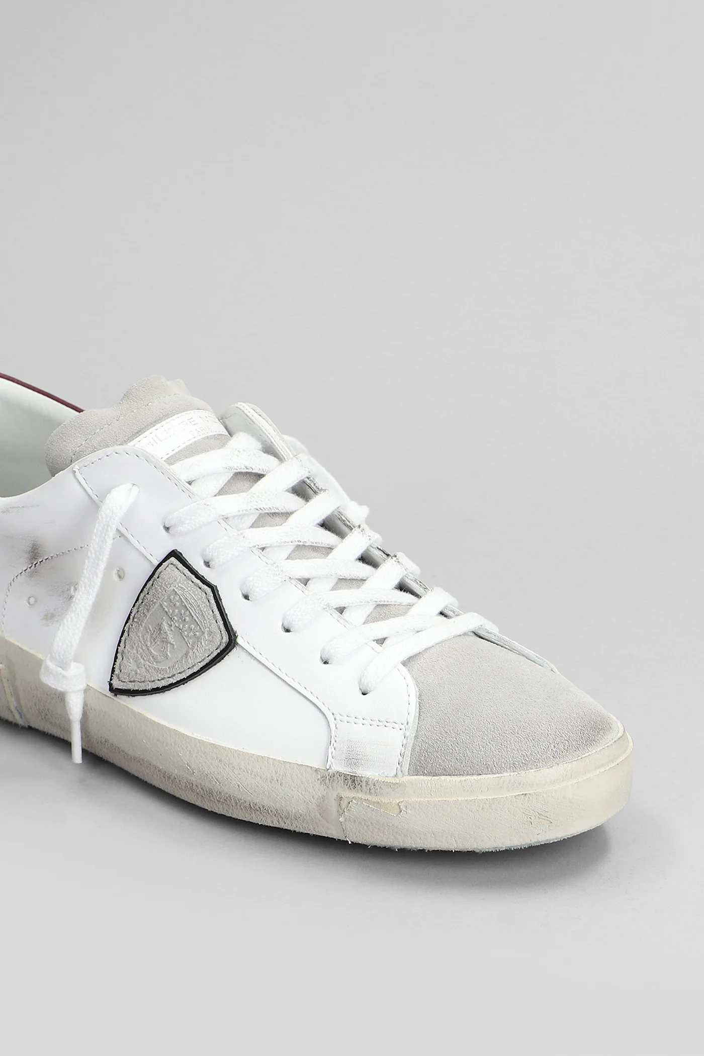 Prsx Low Sneakers in white suede and leather - Image 5