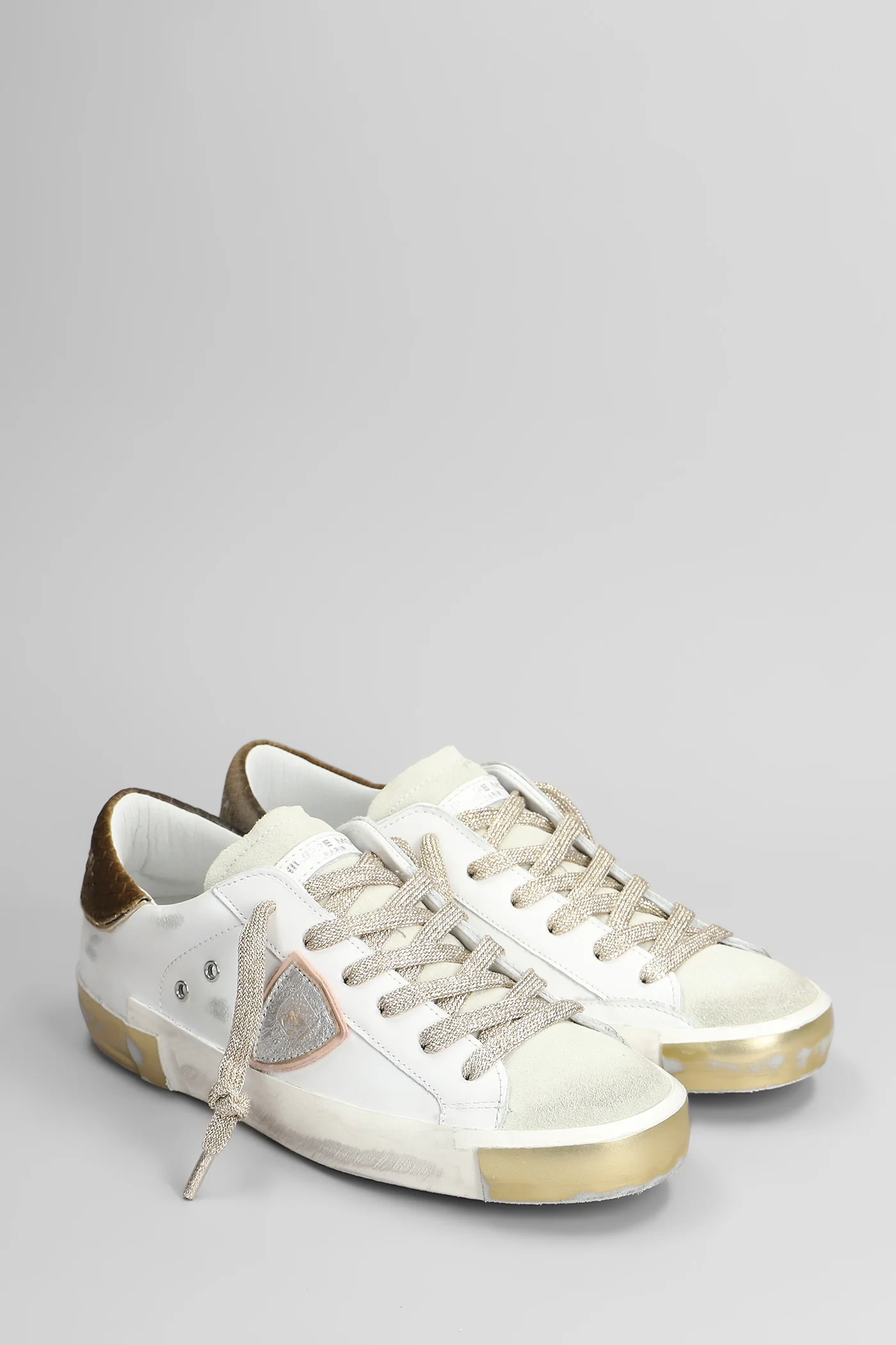 Prsx Low Sneakers in white suede and leather - Image 2