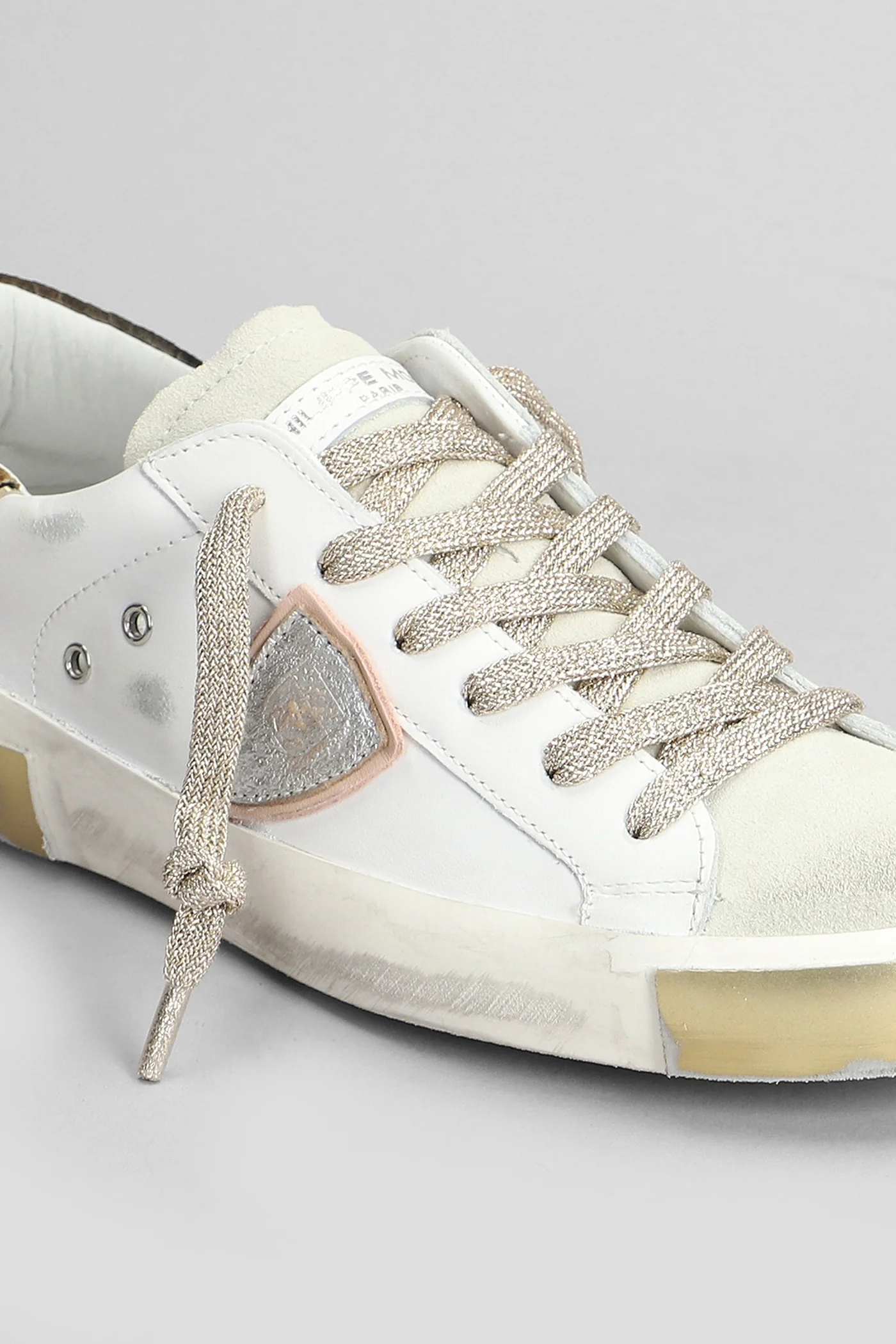 Prsx Low Sneakers in white suede and leather - Image 5