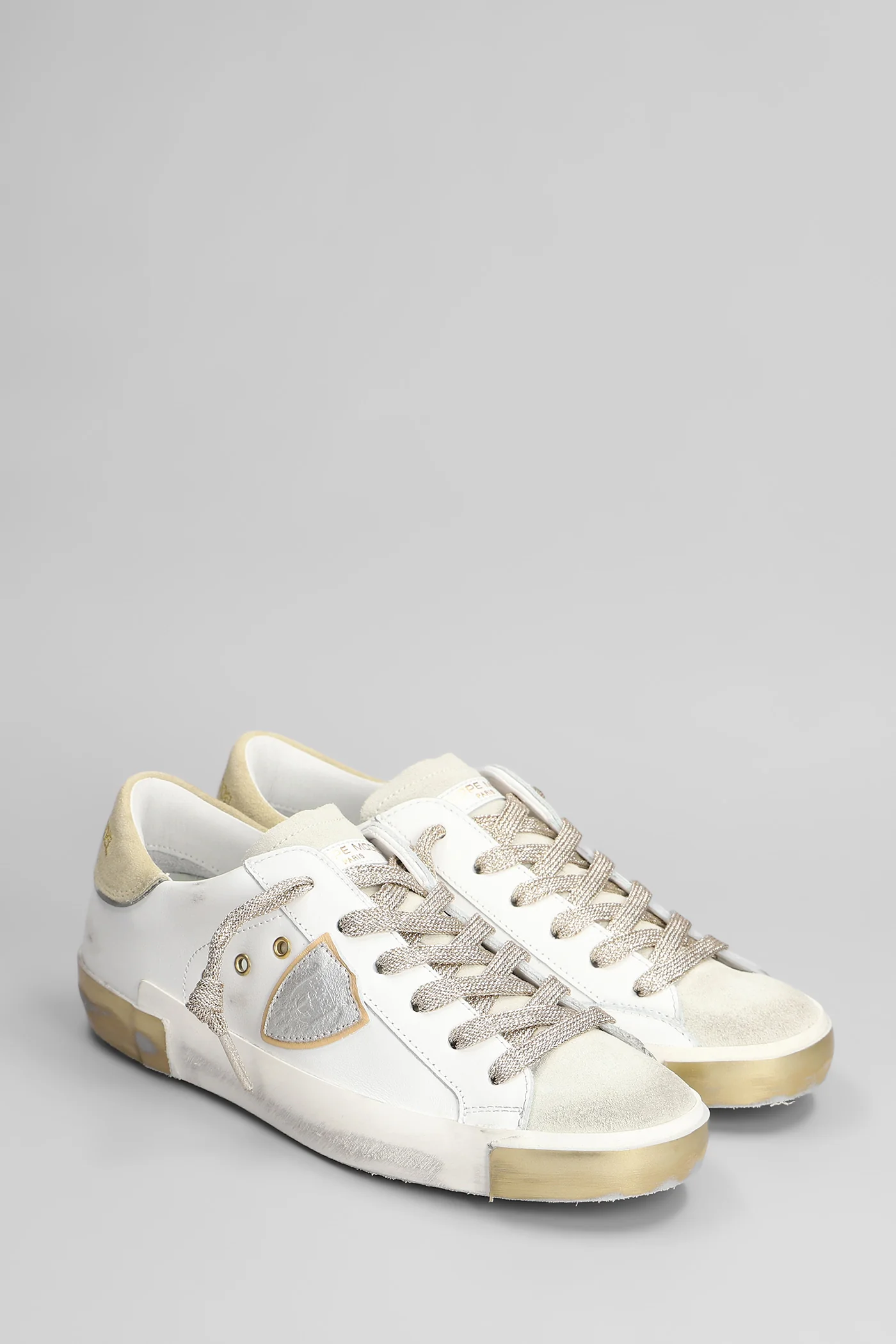 Prsx Low Sneakers in white suede and leather - Image 2