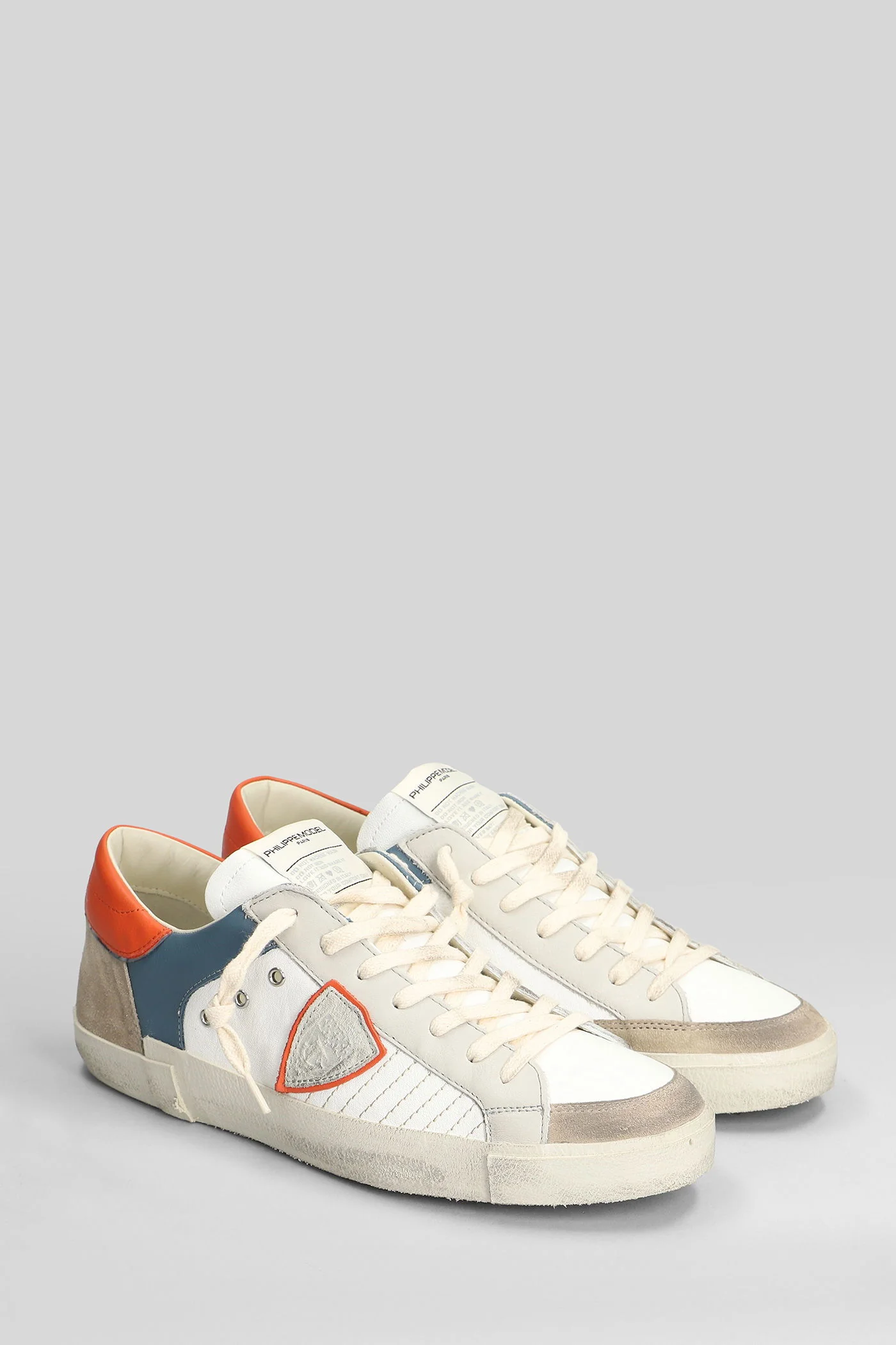 Prsx Low Sneakers in white suede and leather - Image 2